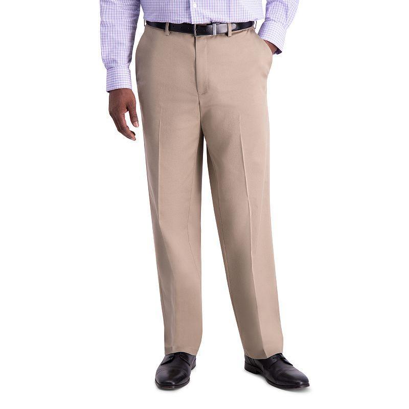 Haggar Mens Iron Free Premium Khaki Classic-Fit Flat-Front Pant Product Image