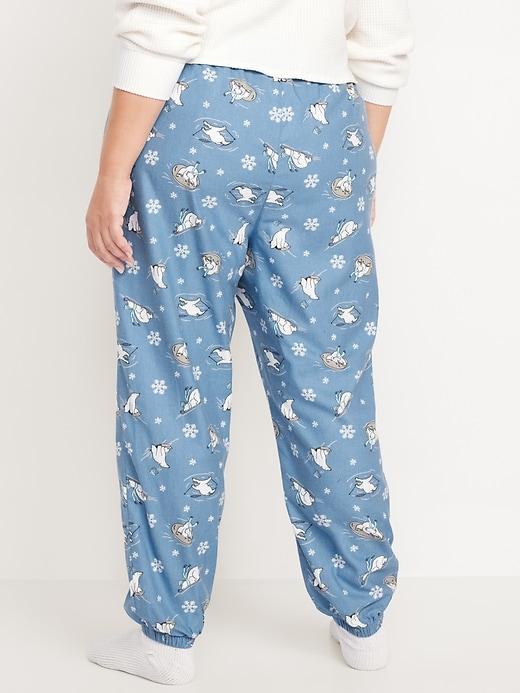 High-Waisted Flannel Pajama Joggers for Women Product Image