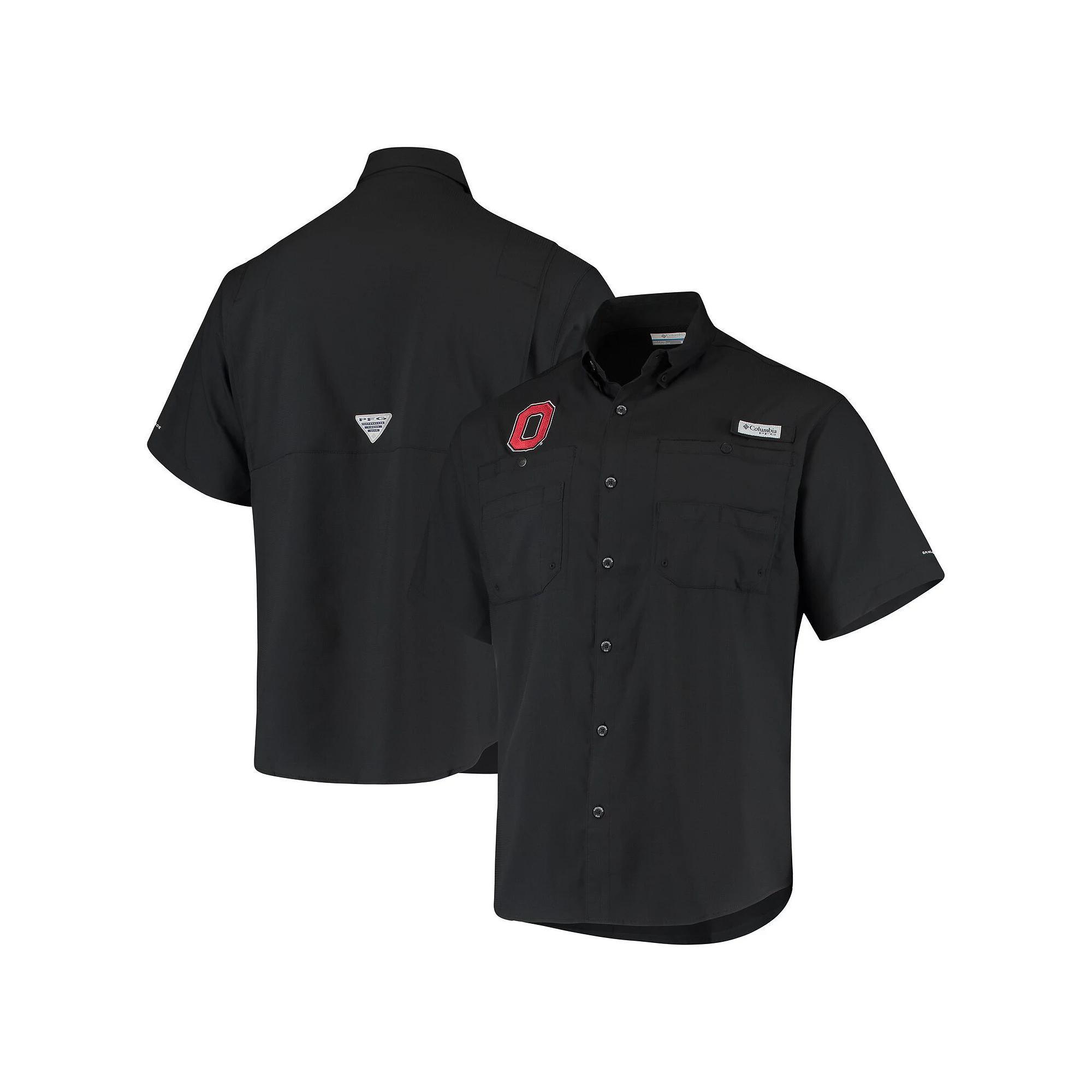 Men's Columbia Black Ohio State Buckeyes Tamiami Omni-Shade Button-Down Shirt, Size: Medium Product Image