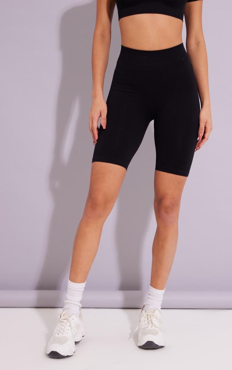 Black Seamless Bike Shorts Product Image