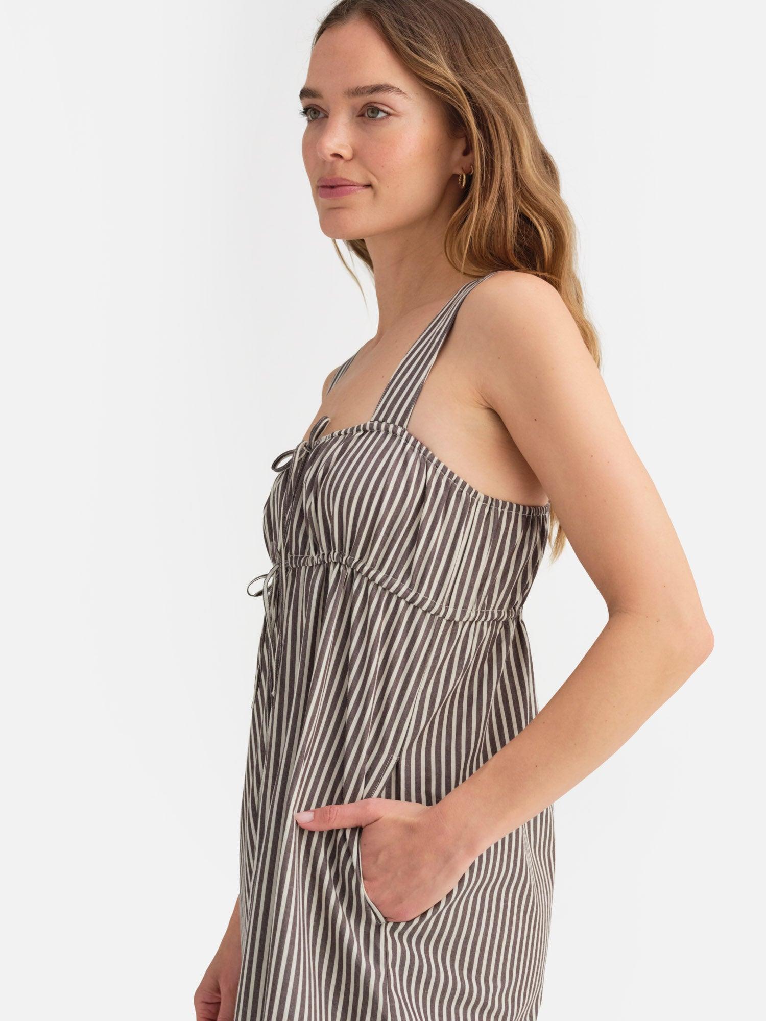 Organic Poplin Pocket Midi Dress Female Product Image