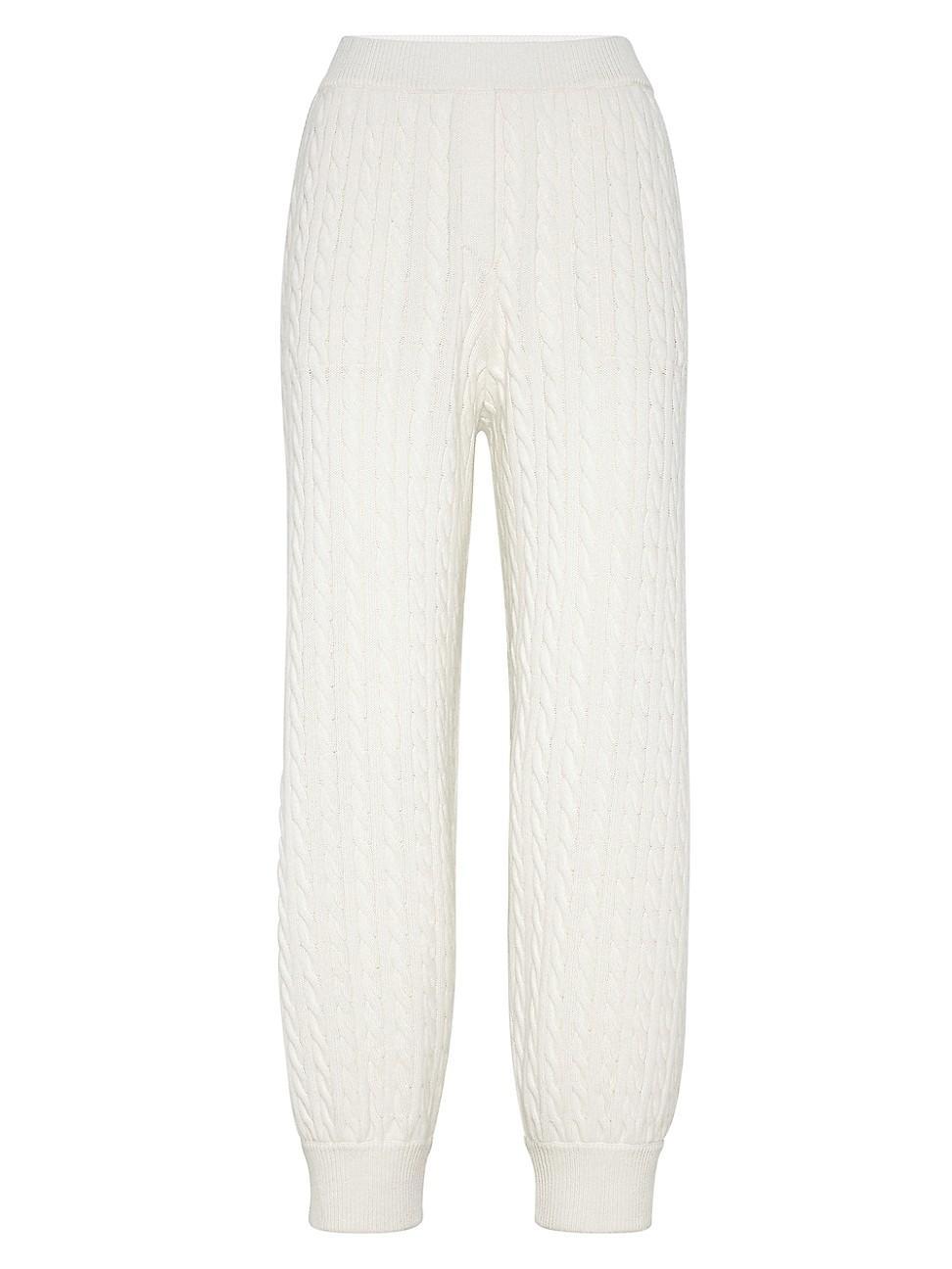 Womens Cashmere Cable Knit Trousers Product Image