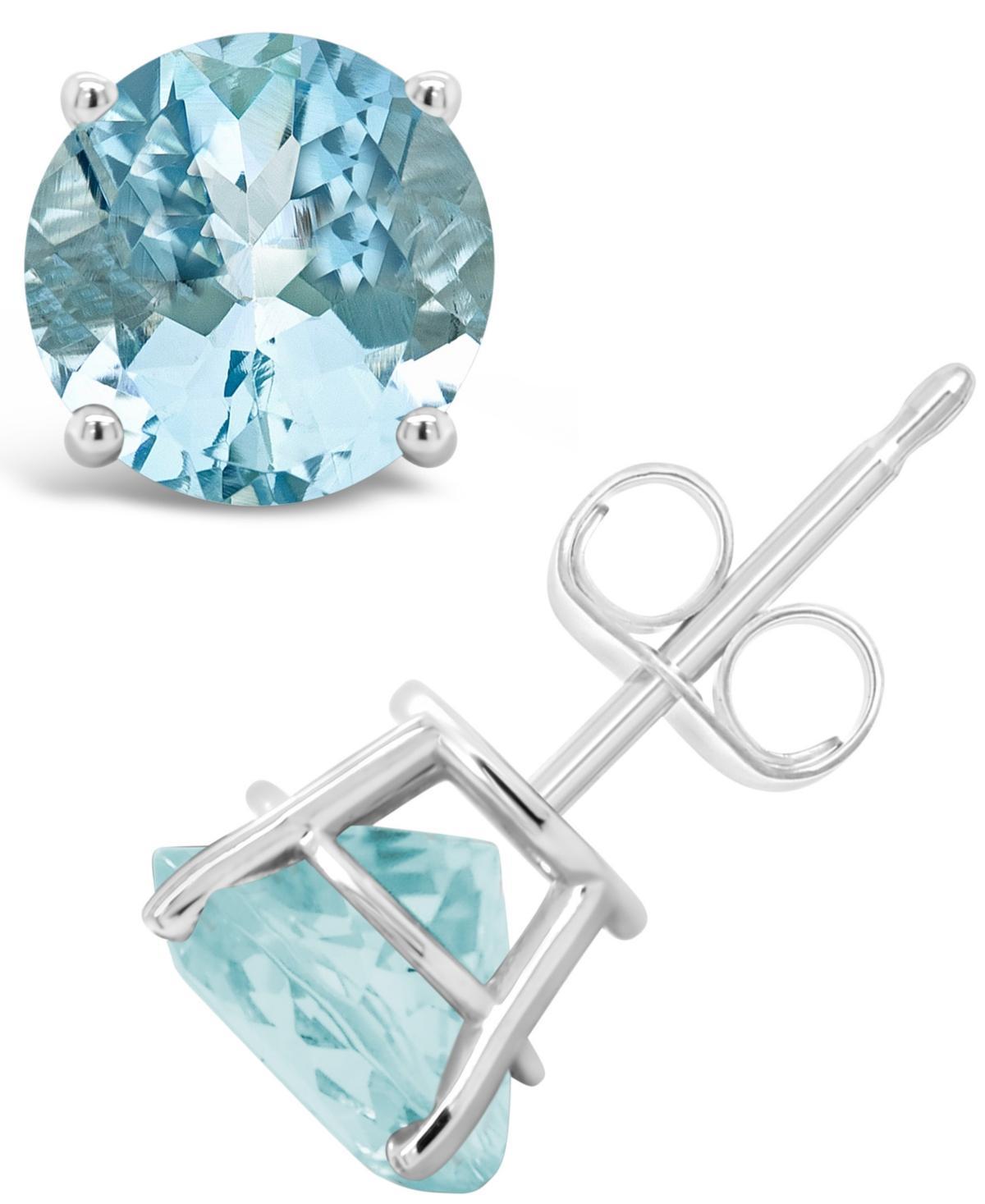 Celebration Gems Sterling Silver Aquamarine Stud Earrings, Women's, Blue Product Image