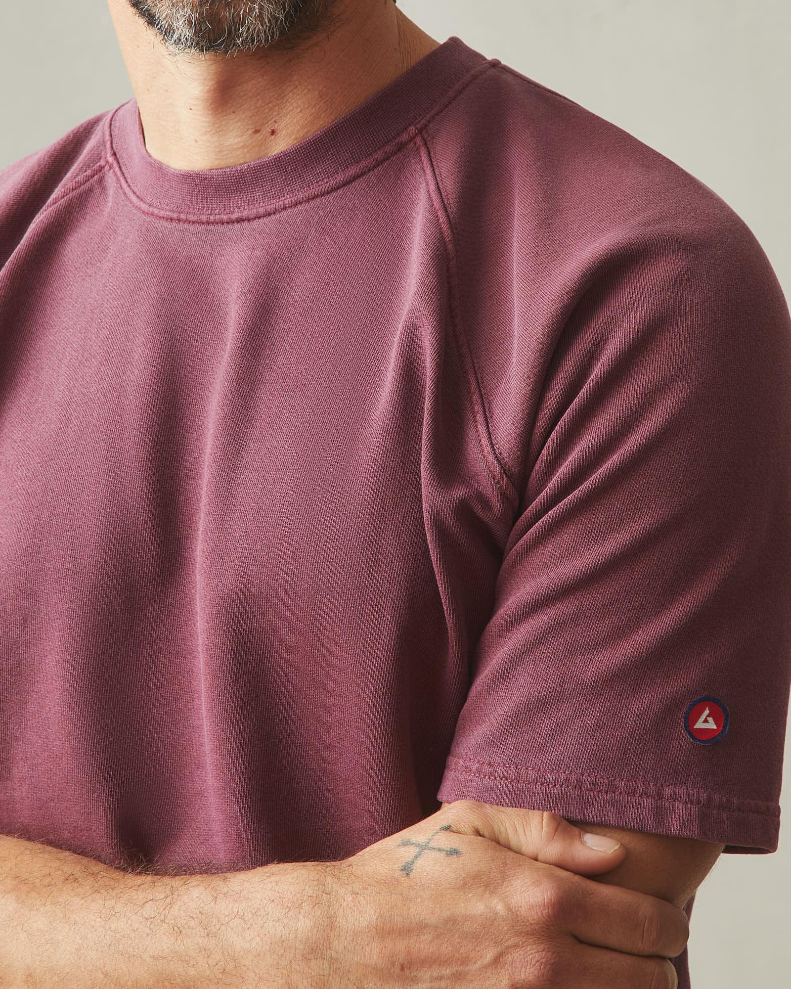 Men's Distressed French Terry Tee - Zinfandel Product Image