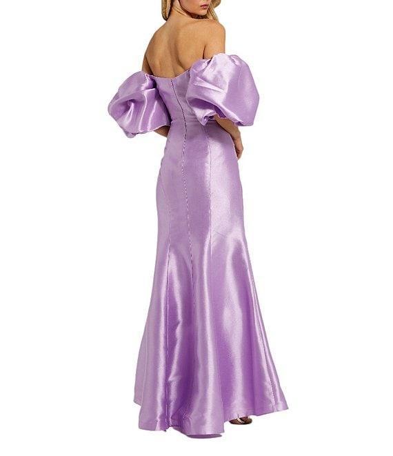 Mac Duggal Off-The-Shoulder Puff Short Sleeve Mermaid Gown Product Image