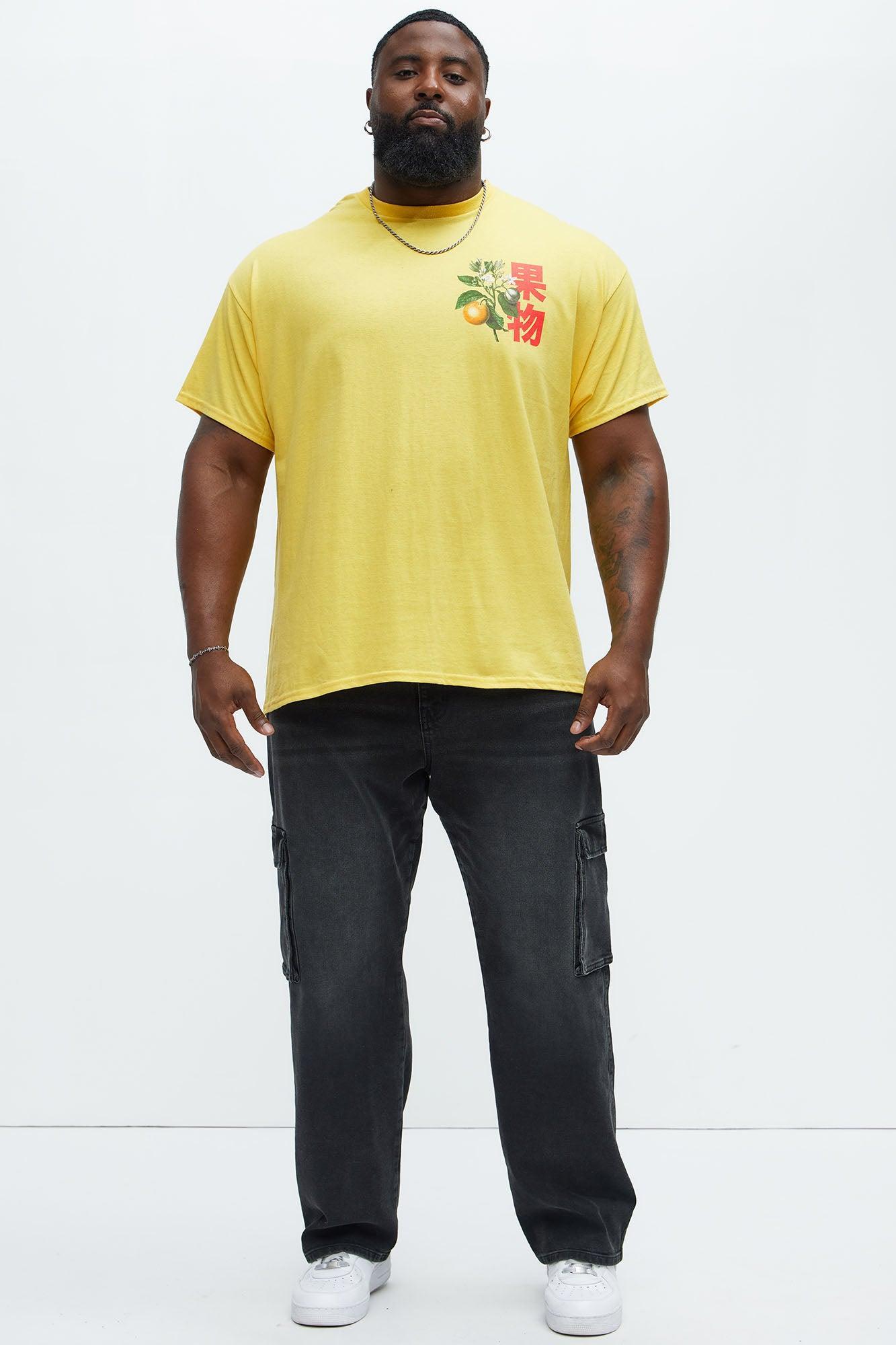 Orange Tree Short Sleeve Crew Neck T shirt - Yellow Product Image