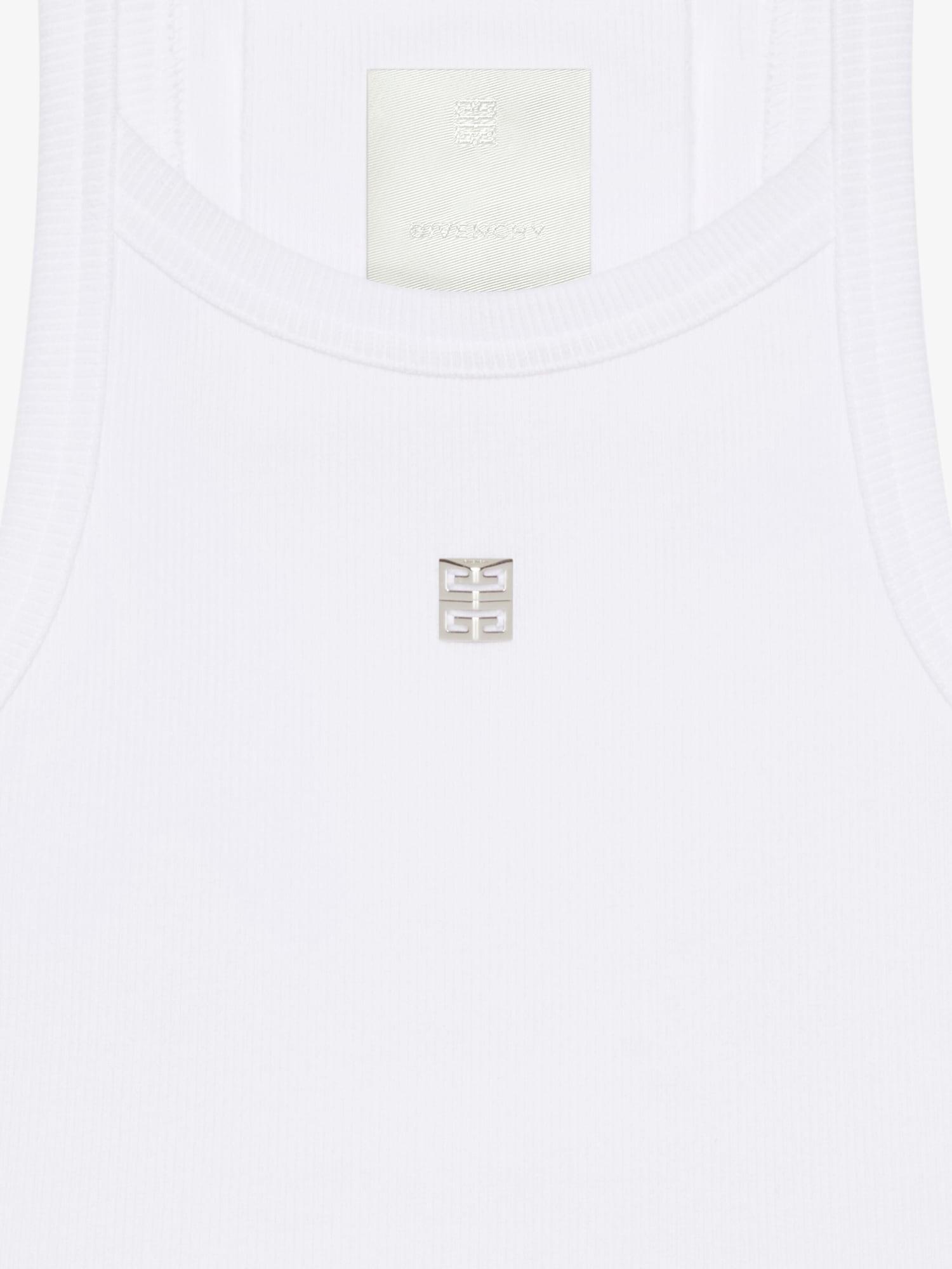 Cropped tank top in cotton with 4G detail Product Image
