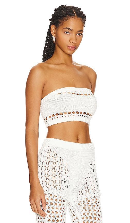 Luiz Strapless Top in Ivory And Gold retrofete Product Image