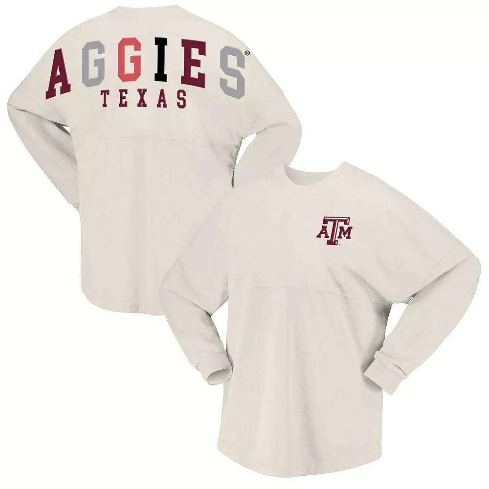 Women's Spirit Jersey Tan Texas A&M Aggies Rainbow Arch Long Sleeve T-Shirt, Size: XXL, Team Product Image