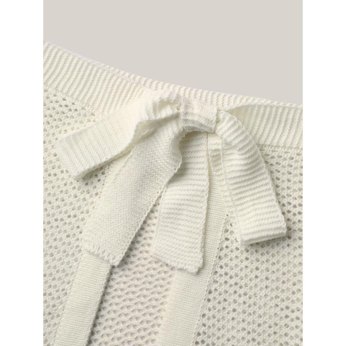 Plus Size Crochet Tie Side Wrap Sarong Cover Up Women's Swimwear Originalwhite Beach Bodycon Tie knot Curve Swim Cover Ups BloomChic 30/6X Product Image