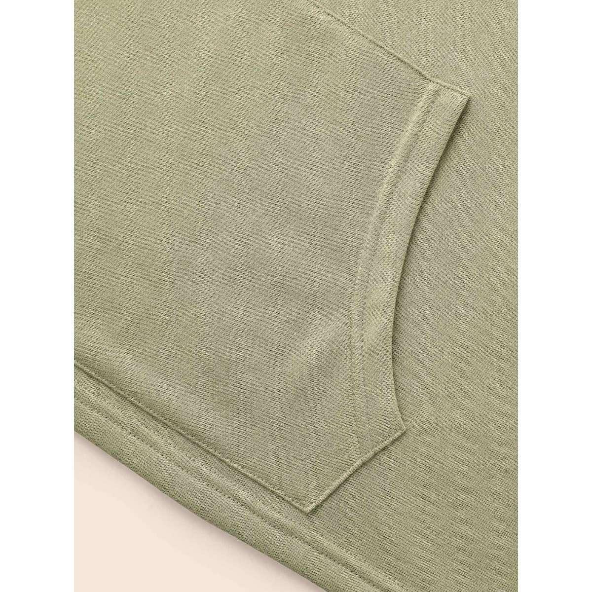 Plus Size Lace Patchwork Hooded Drawstring Sweatshirt Women Sage Casual Patchwork Hooded Everyday Sweatshirts BloomChic 22-24/3X Product Image