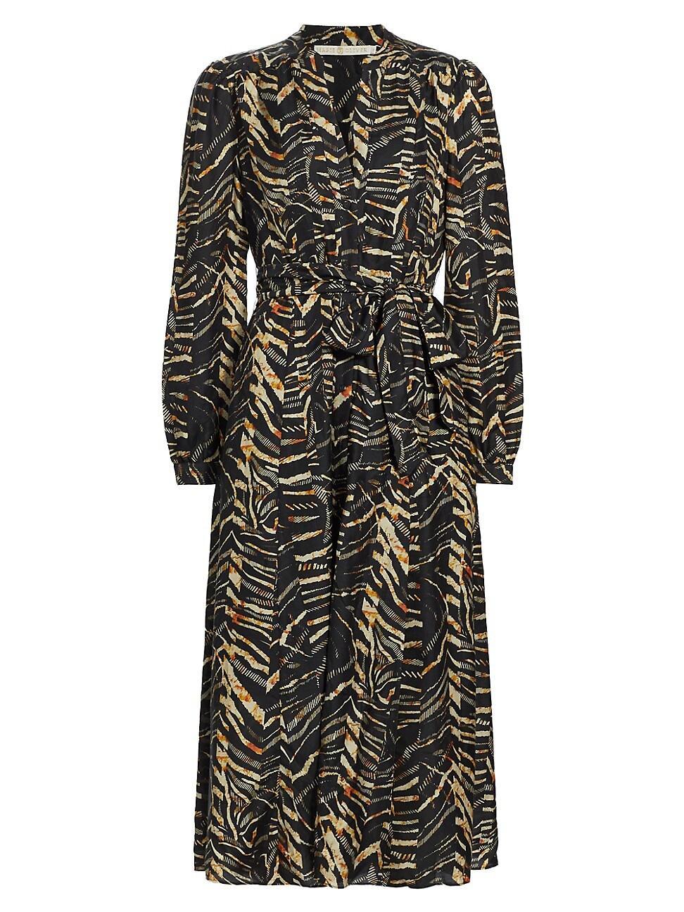 Womens Lillian Cotton-Silk Twill Belted Dress Product Image