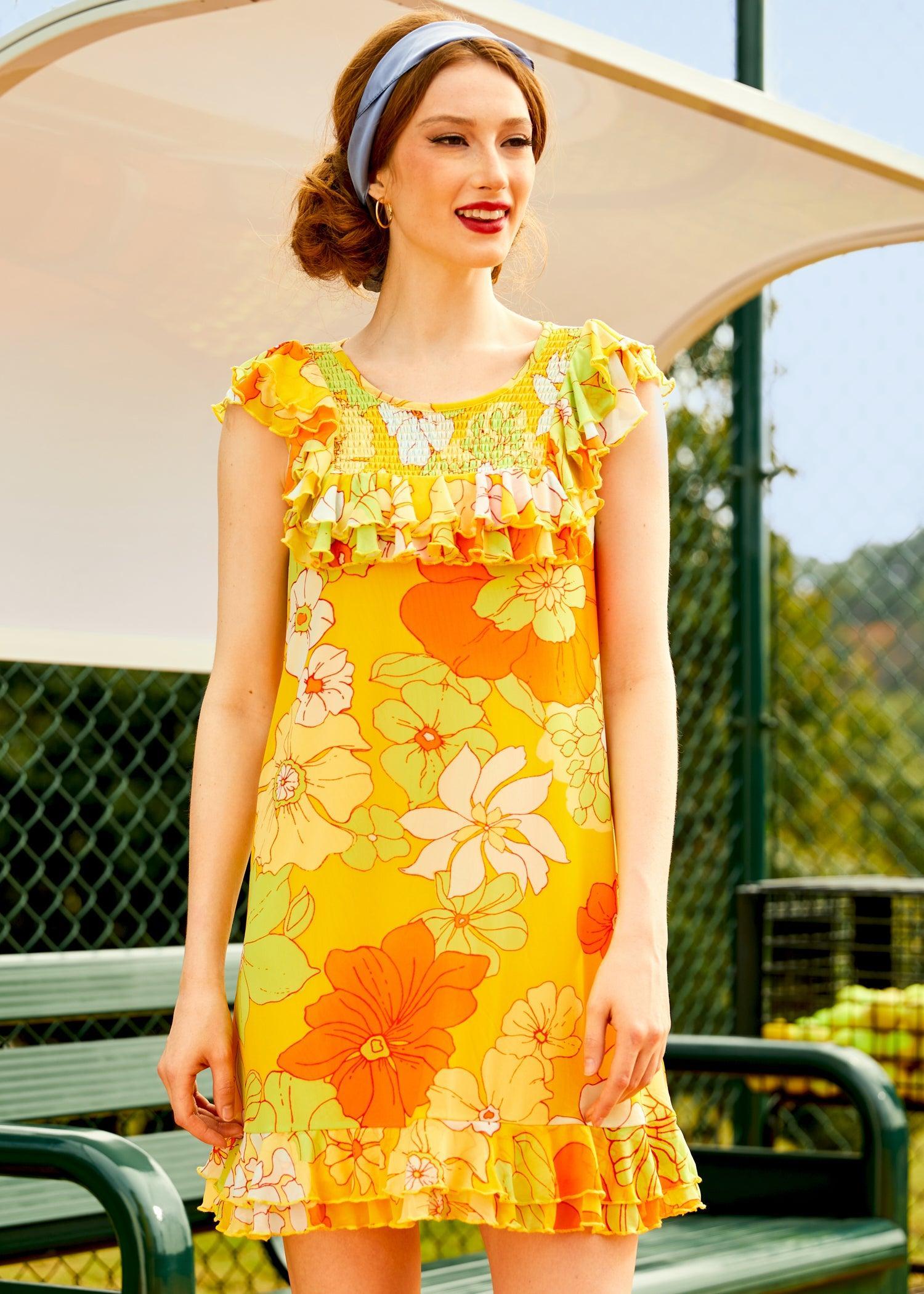 That Tropical 'Frilling' Mesh Mini Dress Product Image