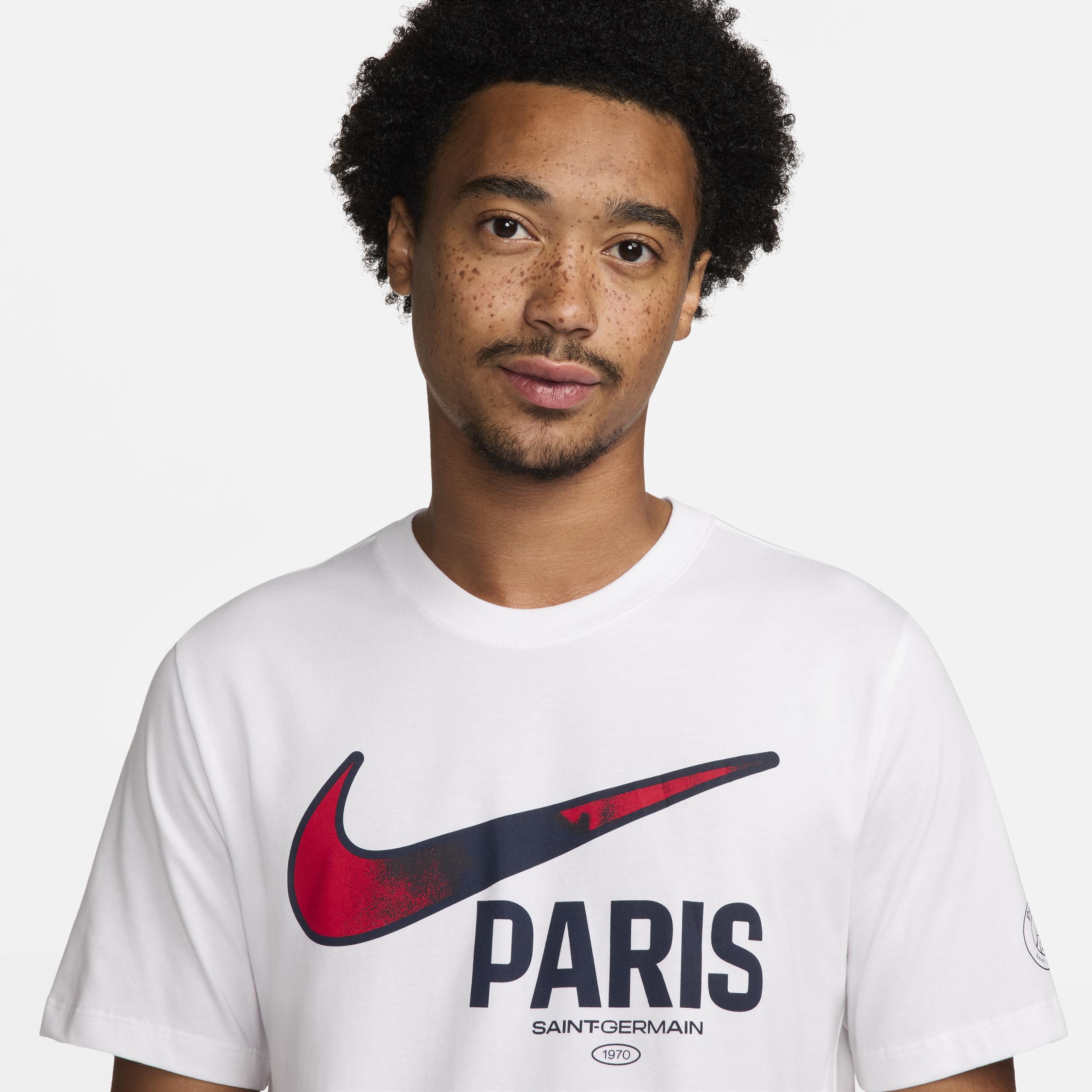 Men's Nike Black Paris Saint-Germain Swoosh T-Shirt, Size: Medium, Psg Black Product Image