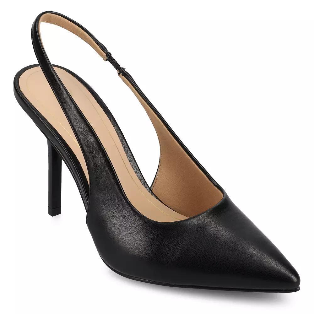 Journee Tru Comfort Foam™ Elenney Women's Slingback Heels, Size: 8.5, Black Pu Product Image