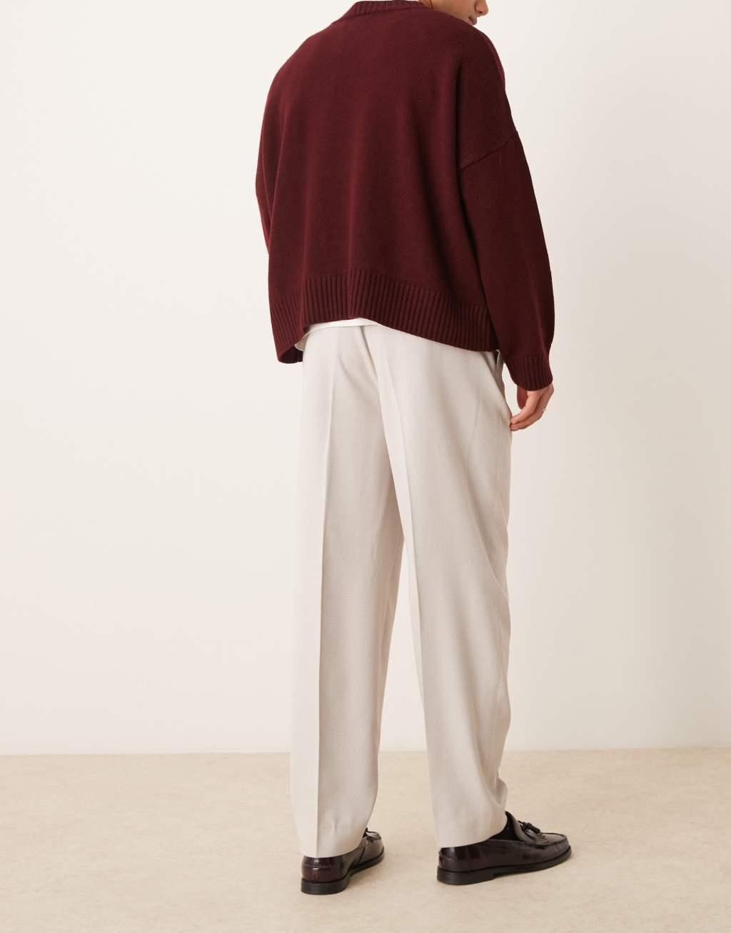 ASOS DESIGN smart oversized tapered pants in stone micro texture Product Image