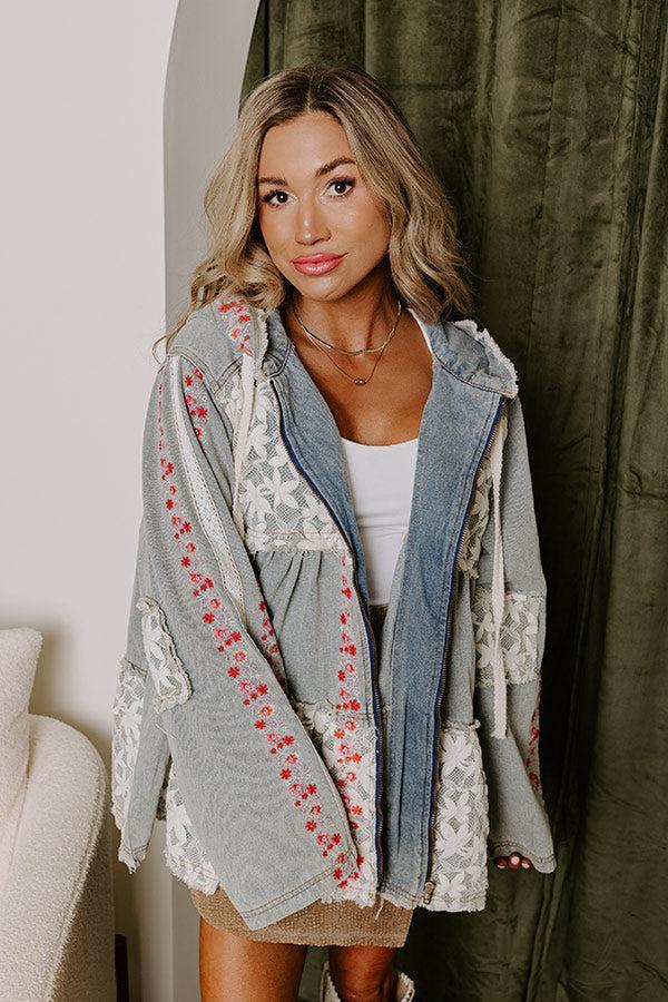 Wildflower Fields Denim Jacket in Light Wash Product Image