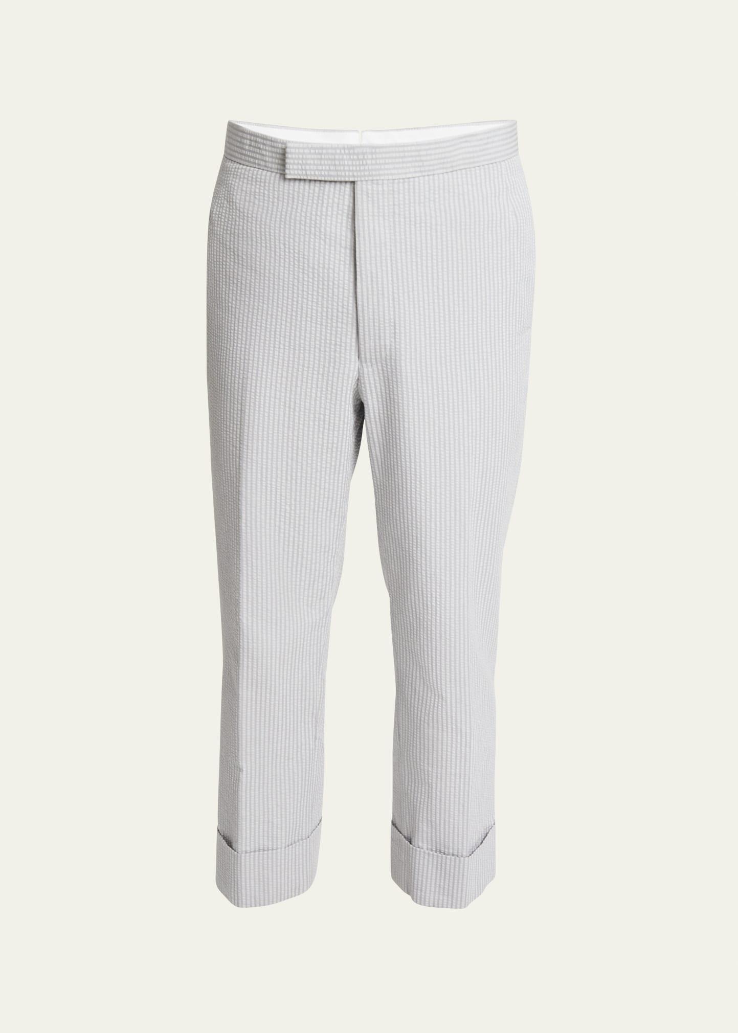 Mens Cotton Seersucker Backstrap Pants Product Image