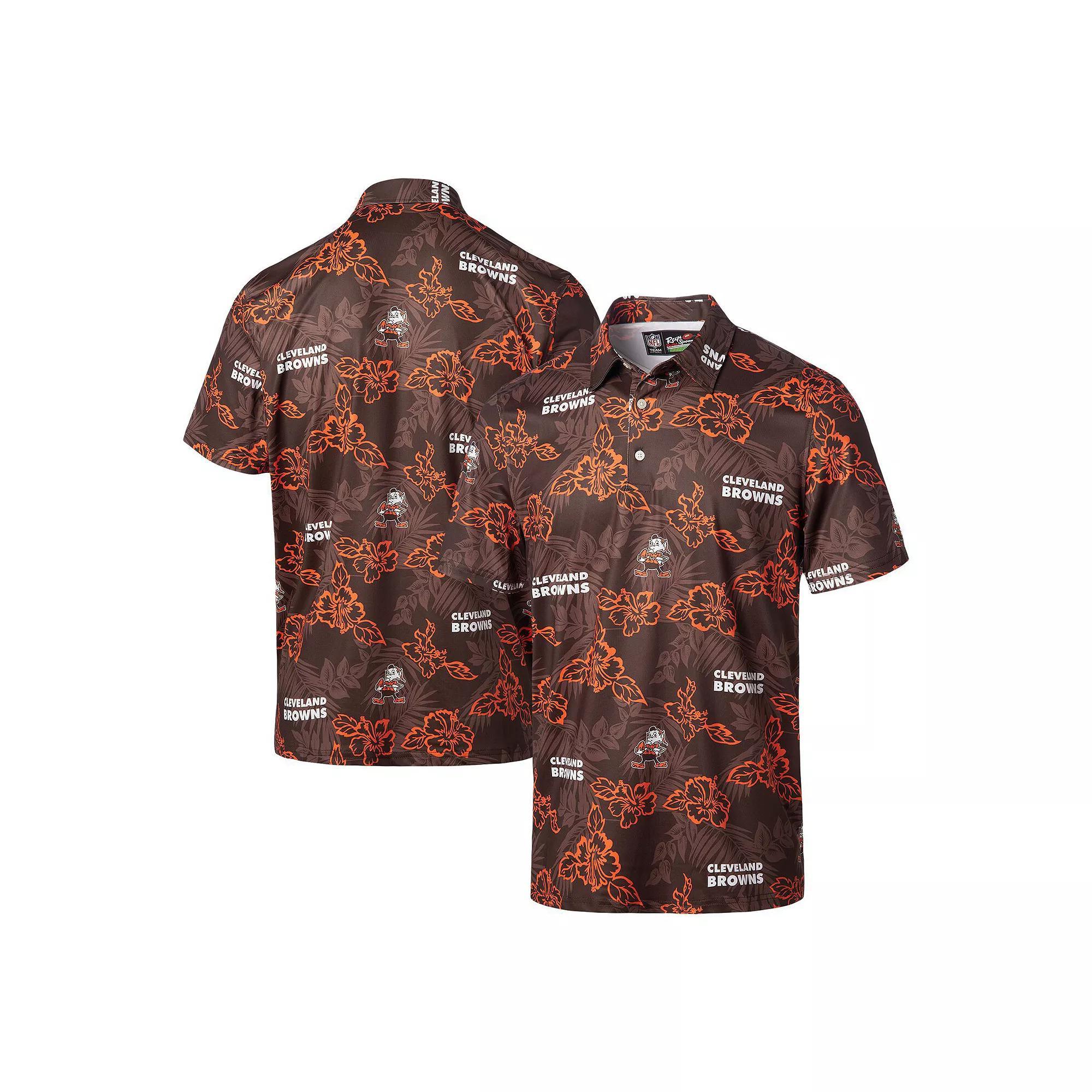 Men's Reyn Spooner Brown Cleveland Browns Throwback Pua Performance Polo, Size: Large Product Image