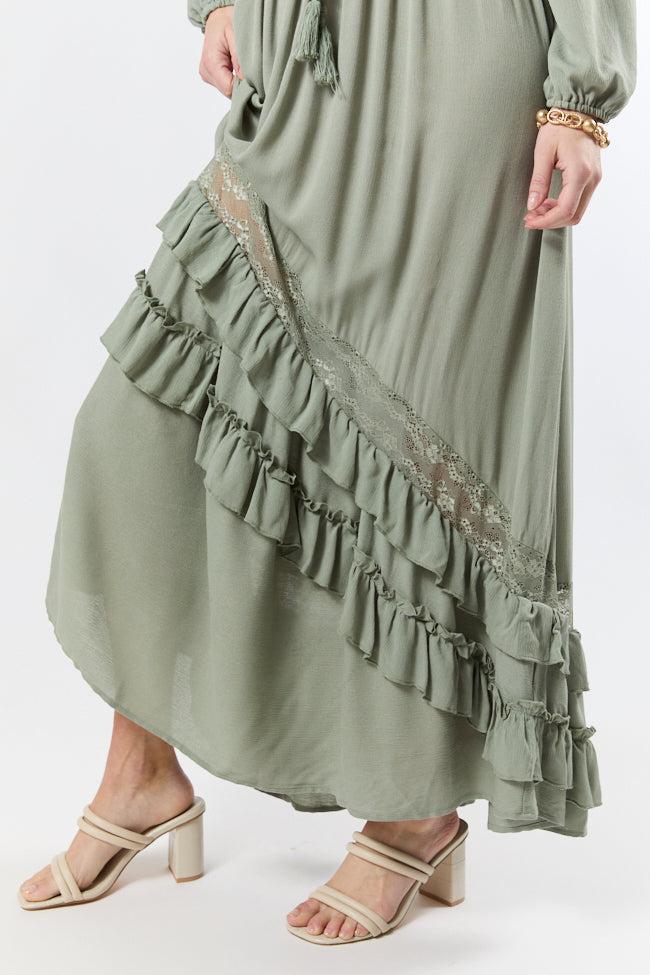 Lucky To Have You Sage Maxi Dress SALE Product Image