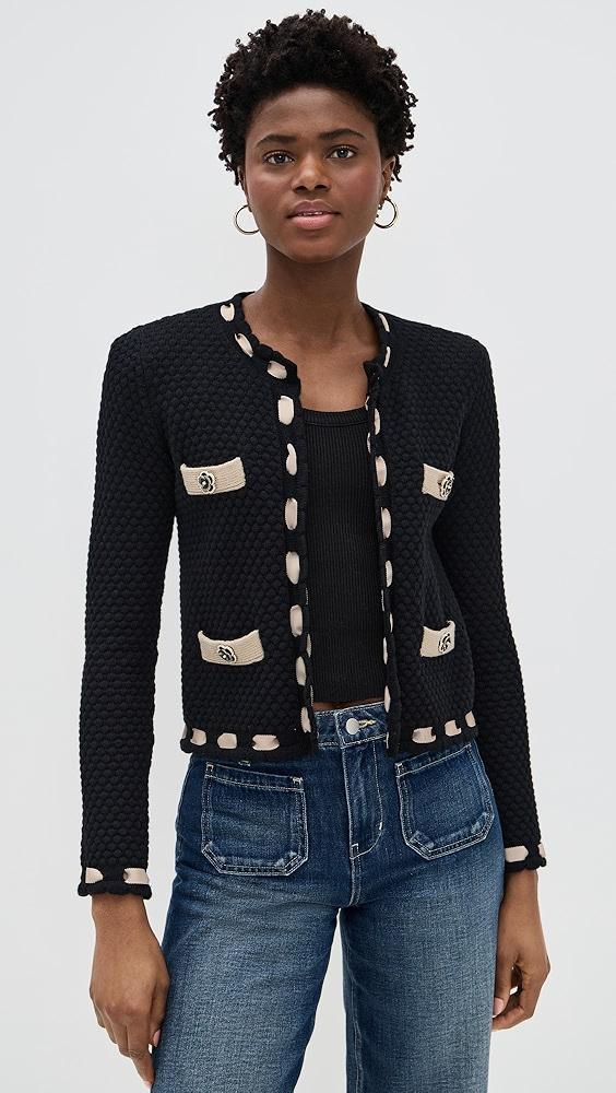 L'AGENCE Astor Contrast Trim Cardigan | Shopbop Product Image