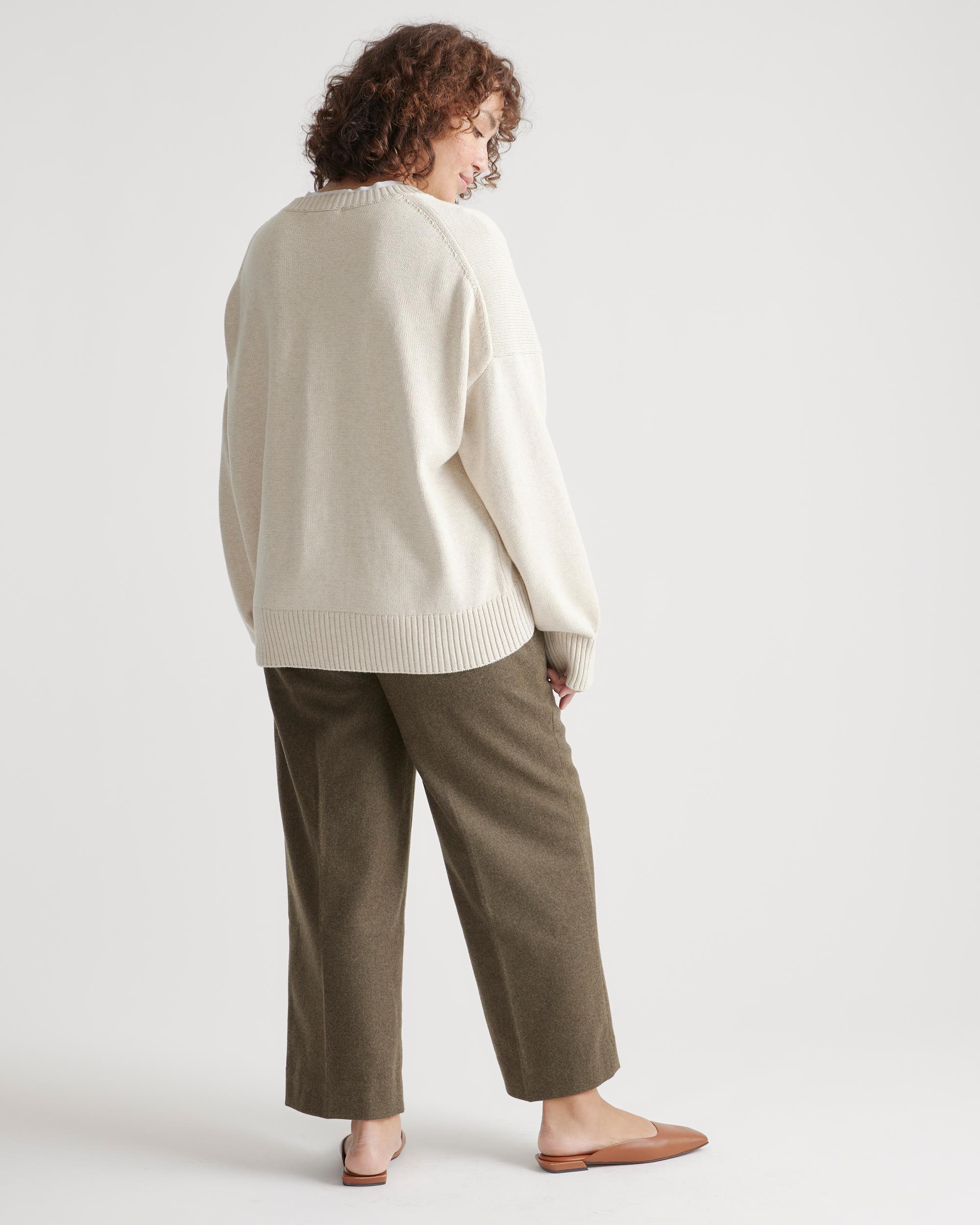 Quince | Women's Boyfriend Crew Sweater Size XS, Organic Cotton Product Image