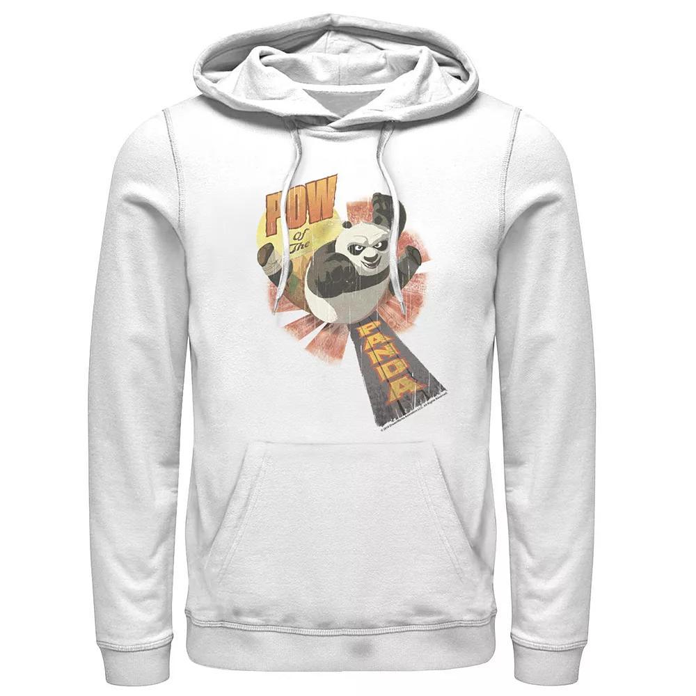 Men's Kung Fu Panda Pow Of The Panda Action Pose Portrait Hoodie, Size: Small, White Product Image