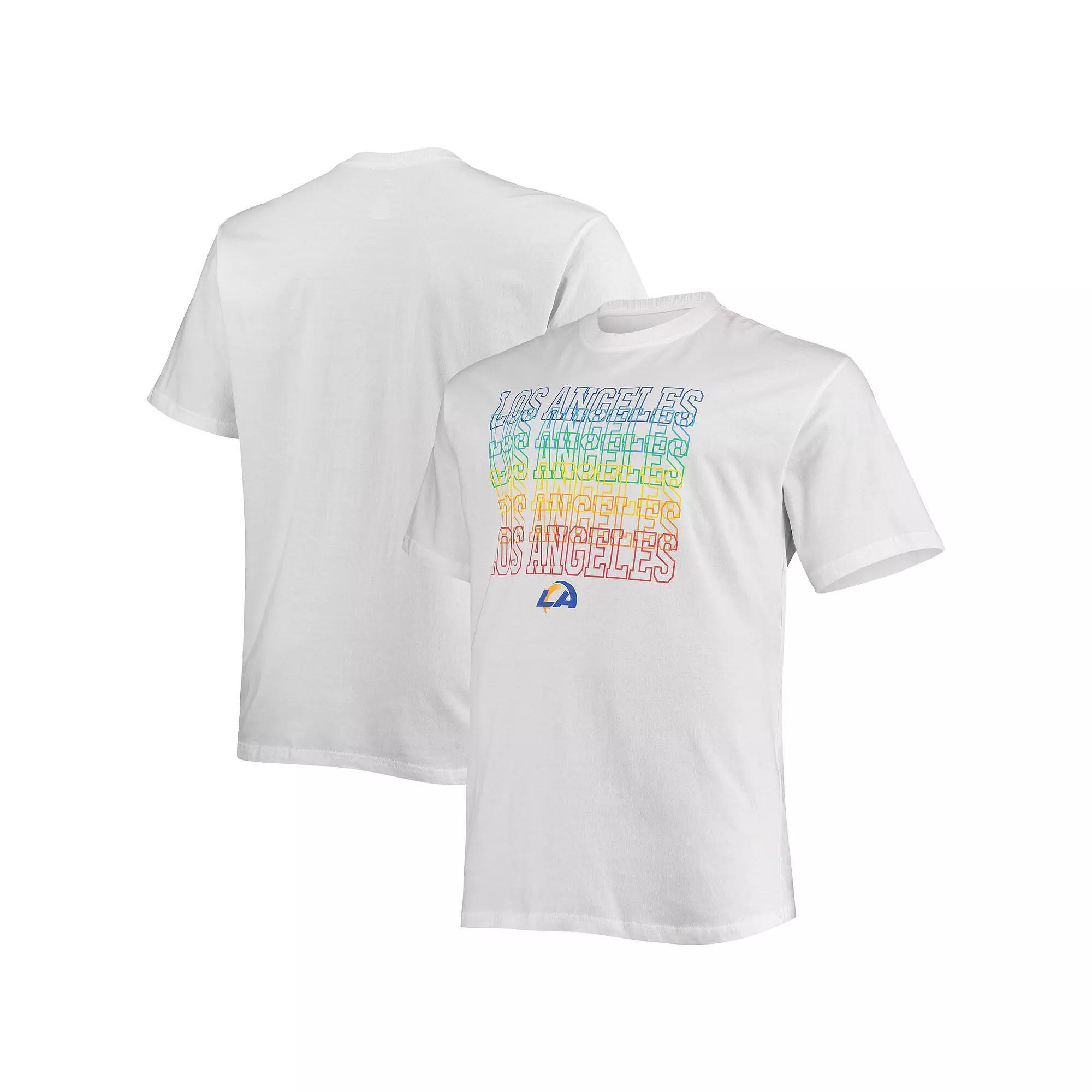 Men's Fanatics Branded White Los Angeles Rams Big & Tall City Pride T-Shirt, Size: 6XB Product Image