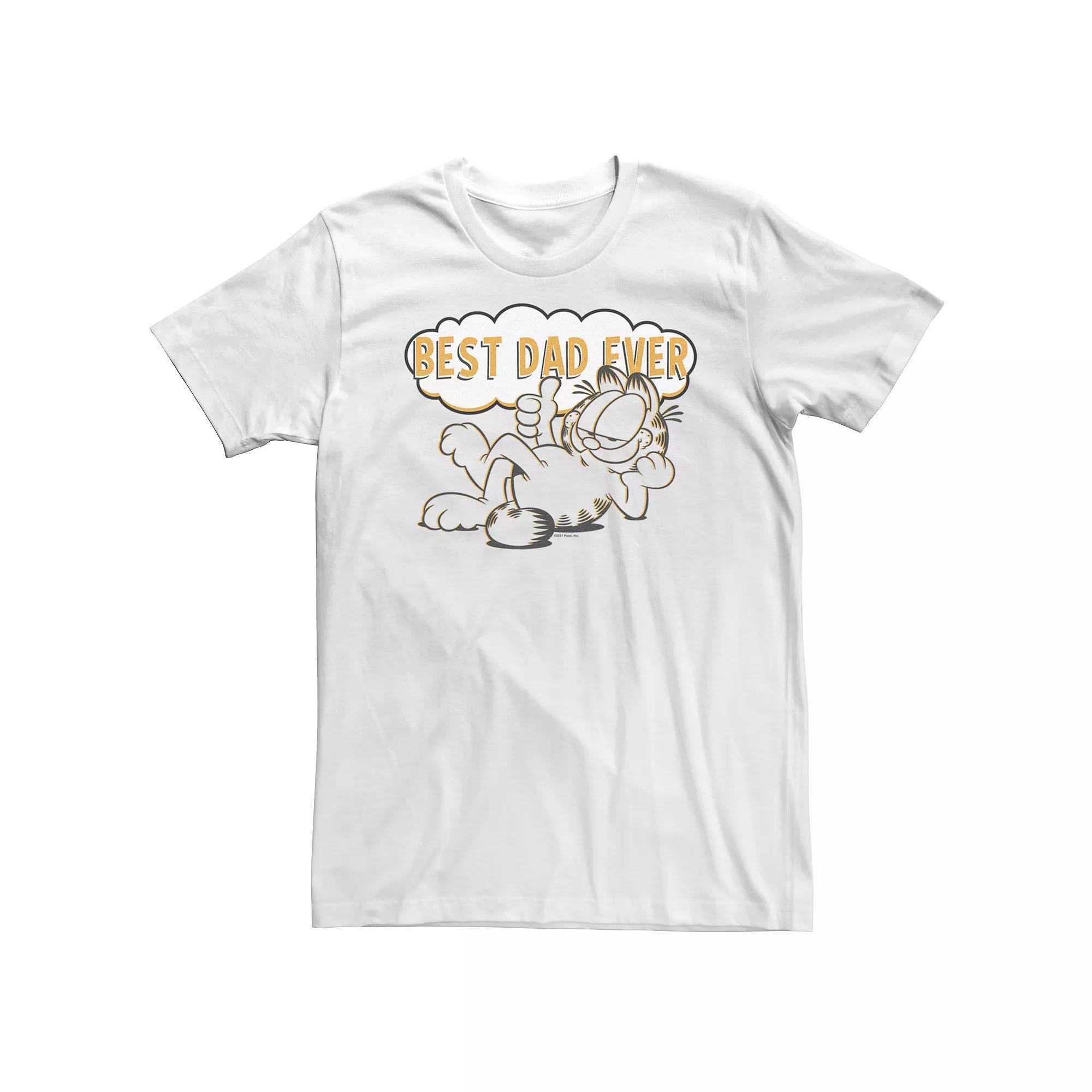 Big & Tall Garfield Father's Day "Best Dad Ever" Thought Bubble Tee, Men's, Size: 5XL, White Product Image