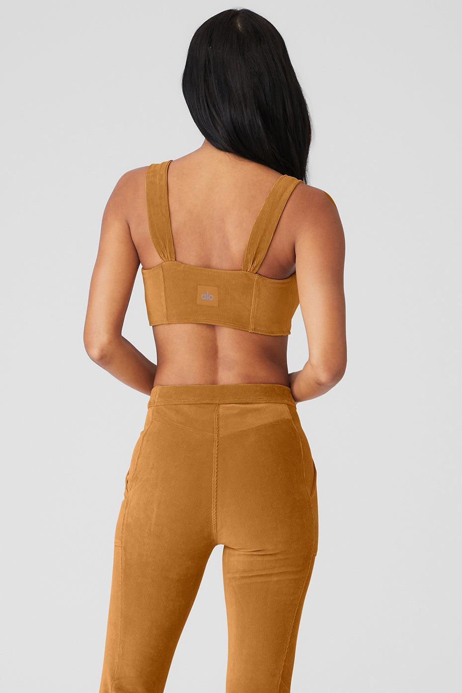 Alo Yoga | Micro Corduroy Winter Break Bra Brown Product Image
