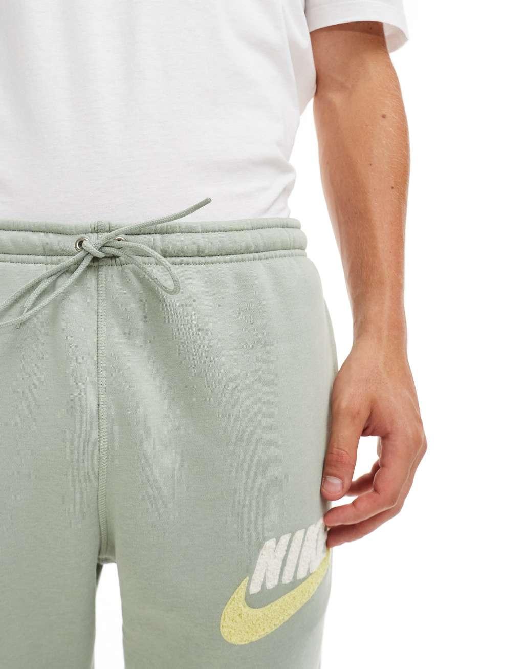 Nike Club Chenile Futura logo sweatpants in khaki Product Image