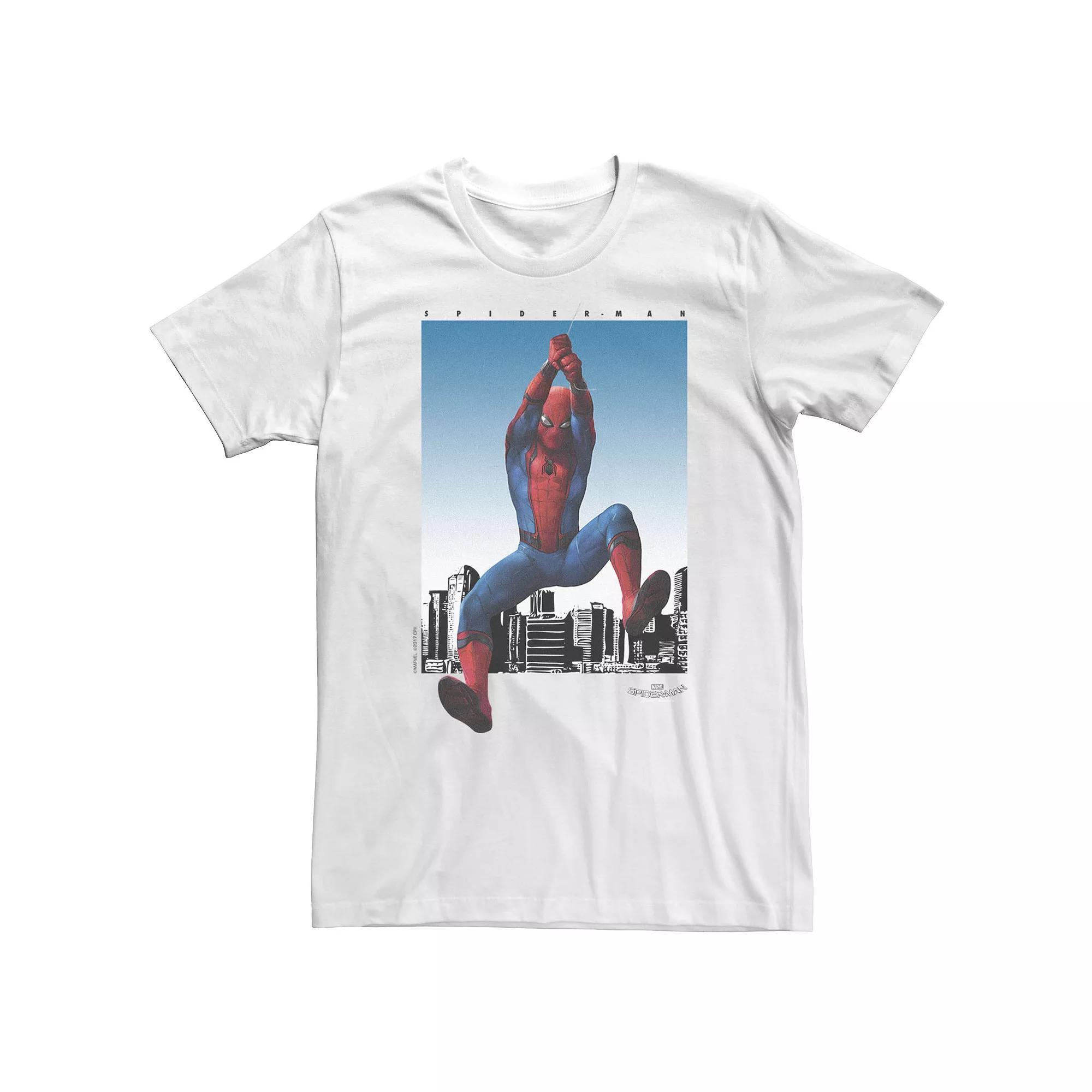 Big & Tall Marvel Spider-Man Homecoming City Swing From Above Tee, Men's, Size: XXL Tall, White Product Image