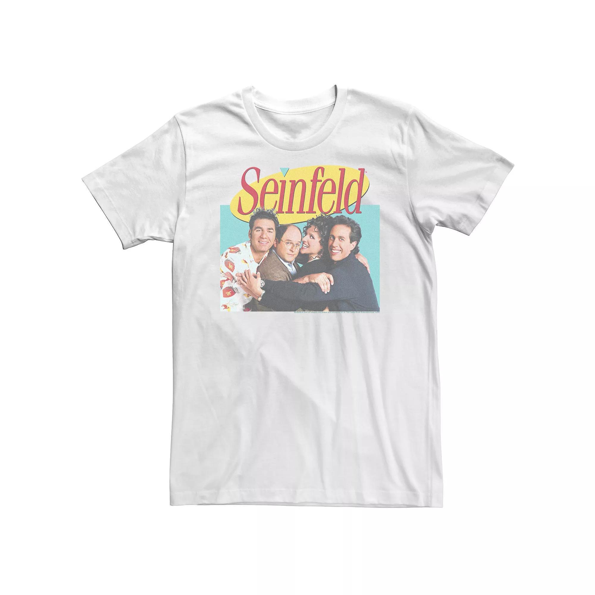Big & Tall Seinfeld Group Cast Logo Poster Tee, Men's, Size: XXL Tall, White Product Image