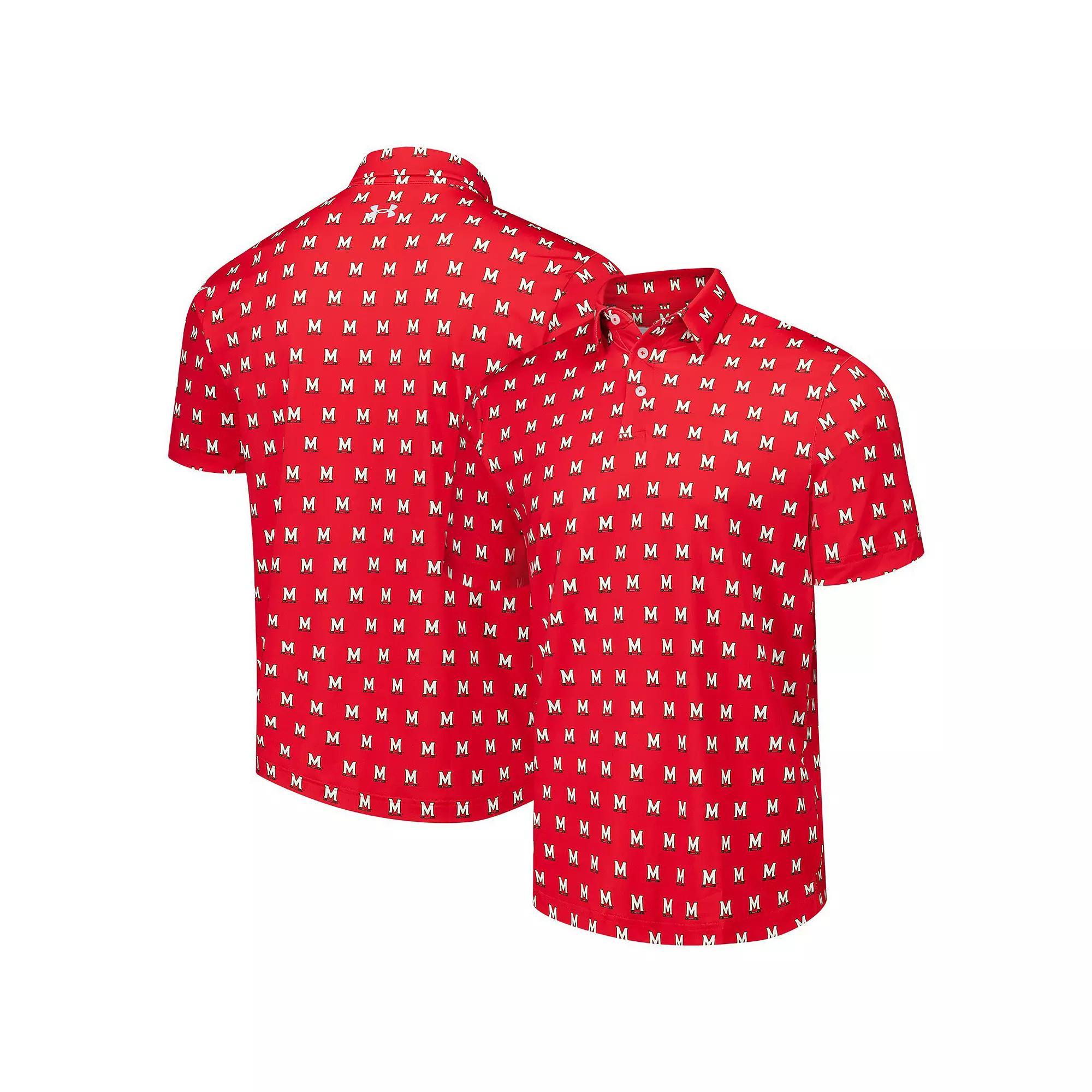 Men's Under Armour Red Maryland Terrapins Gameday Performance Polo, Size: XXL Product Image