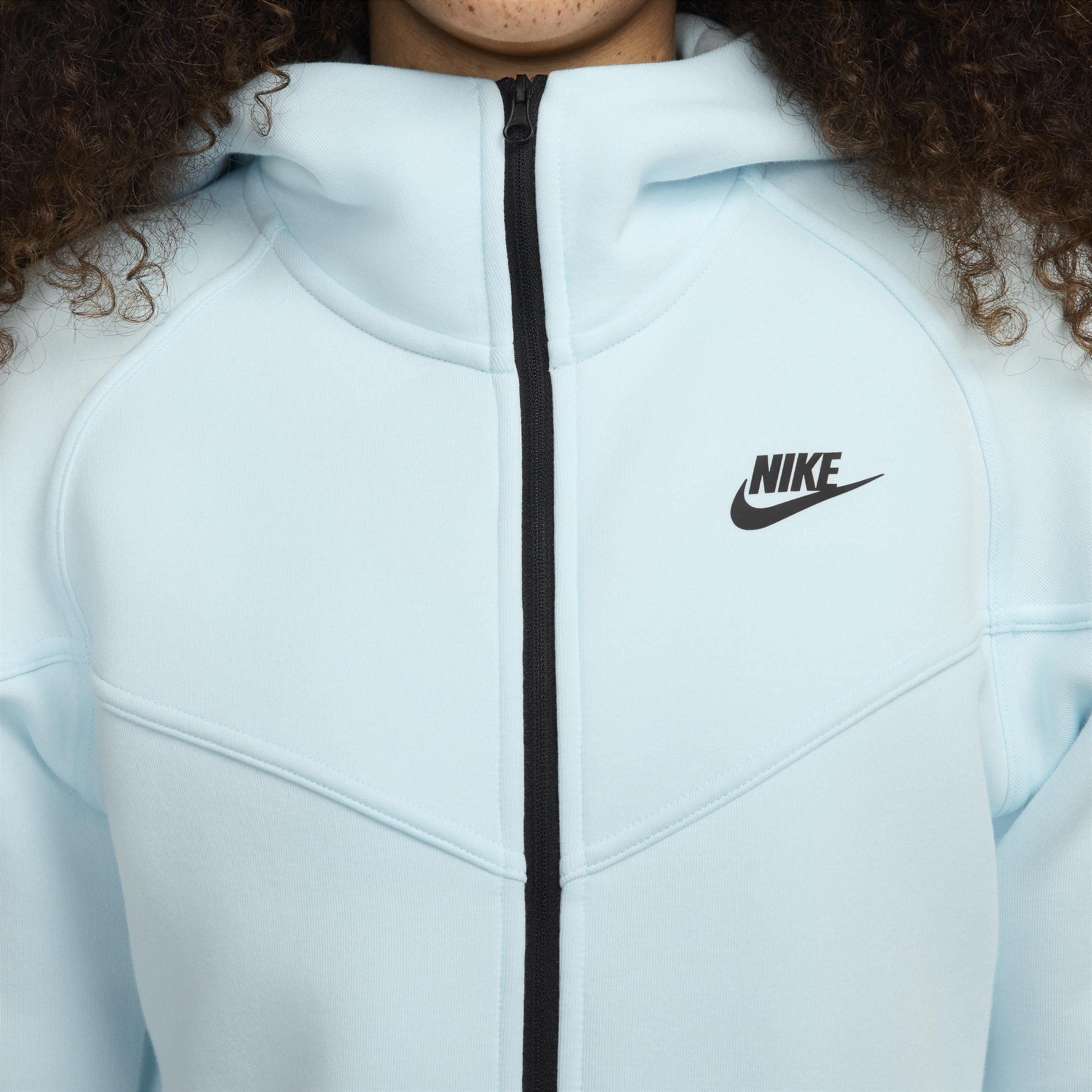 Nike Womens NSW Tech Fleece WR Full-Zip Hoodie - Glacier Blue/Black Product Image