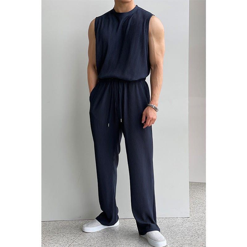 RT No. 11931 PLEATED SLEEVELESS SHIRT & WIDE DRAWSTRING PANTS Product Image