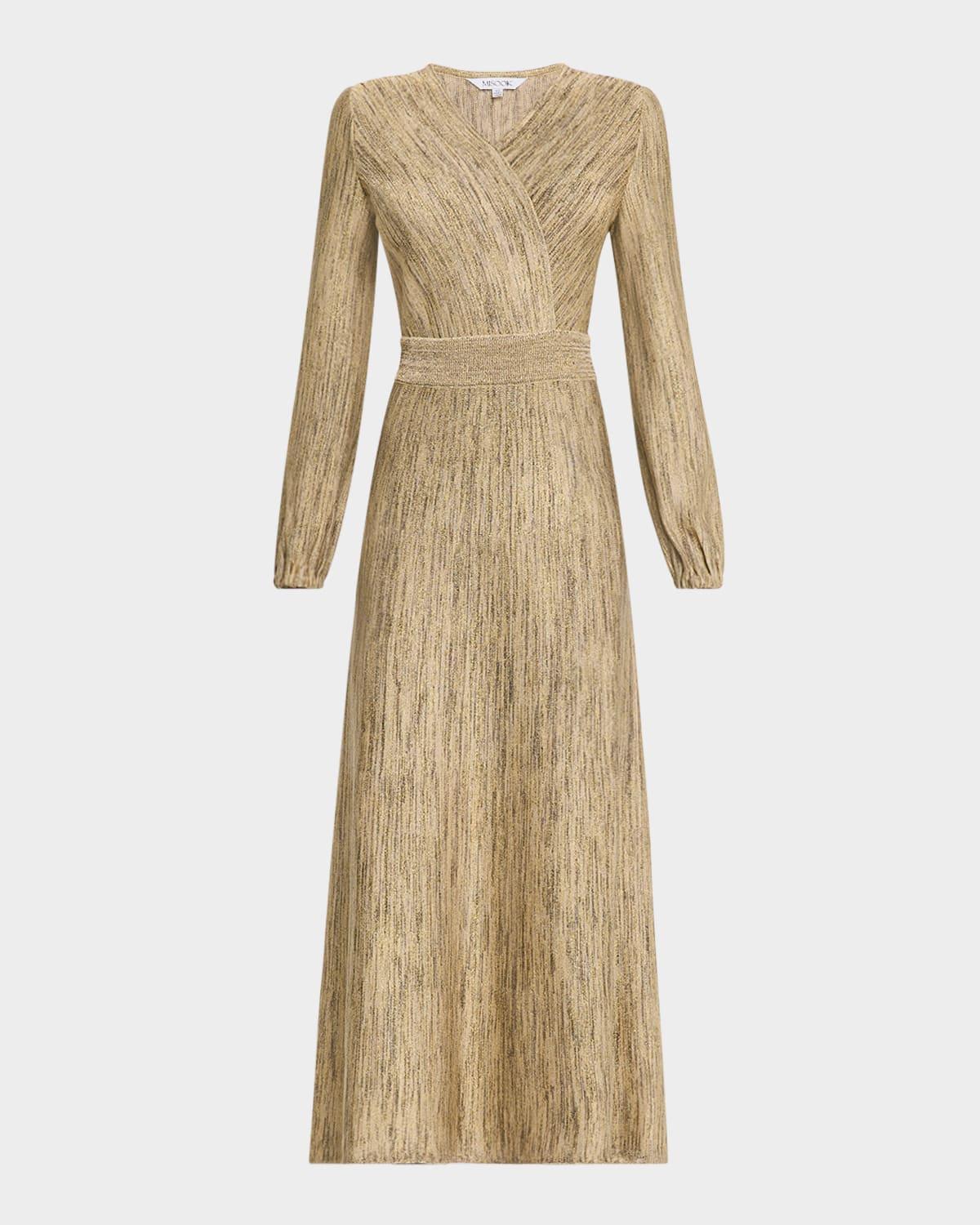 Womens Jacquard Surplice Heritage-FIt Maxi Dress Product Image