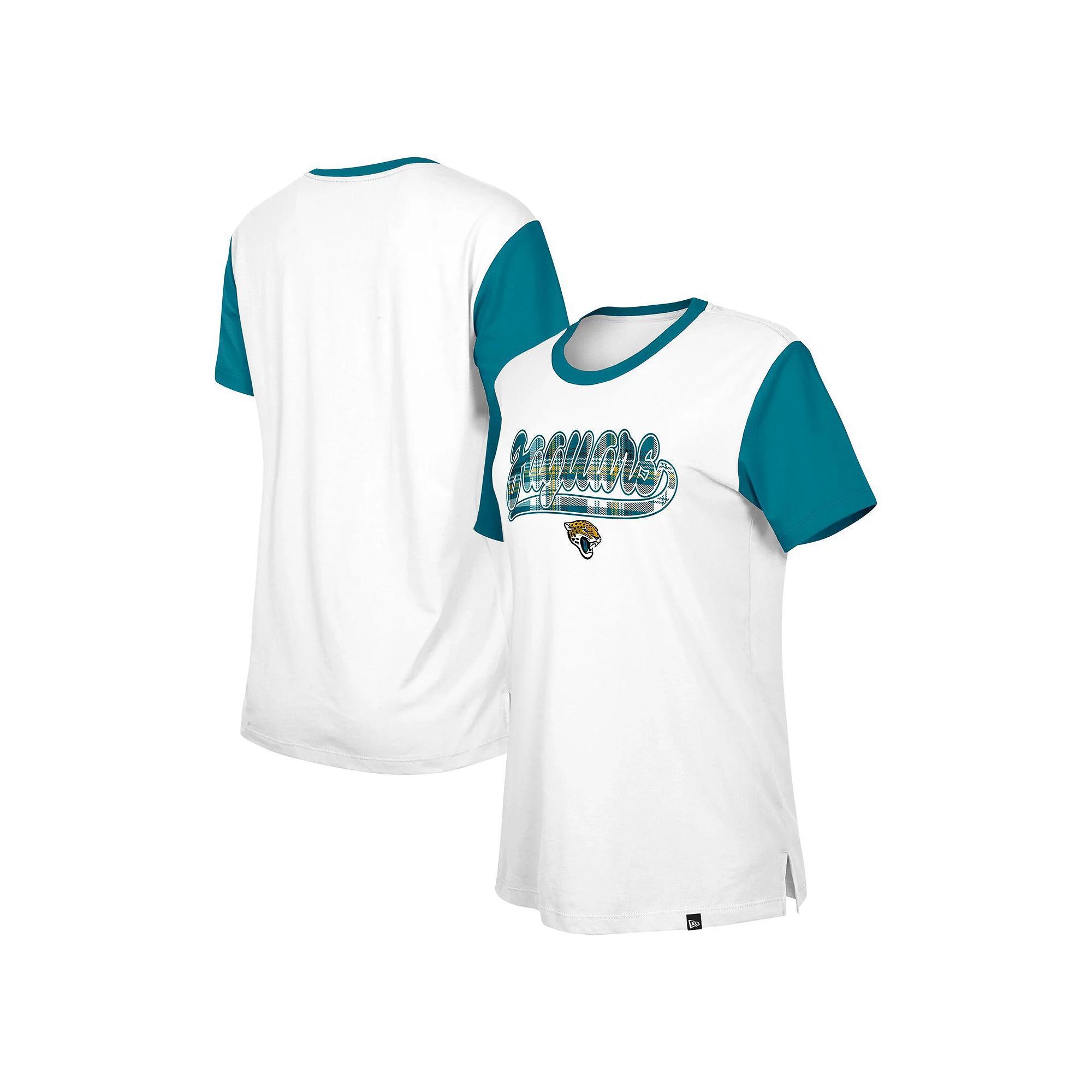 Women's New Era White/Teal Jacksonville Jaguars 3rd Down T-Shirt, Size: XS Product Image
