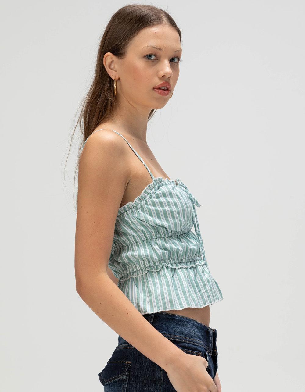 RSQ Womens Stripe Cami - GREEN COMBO Product Image
