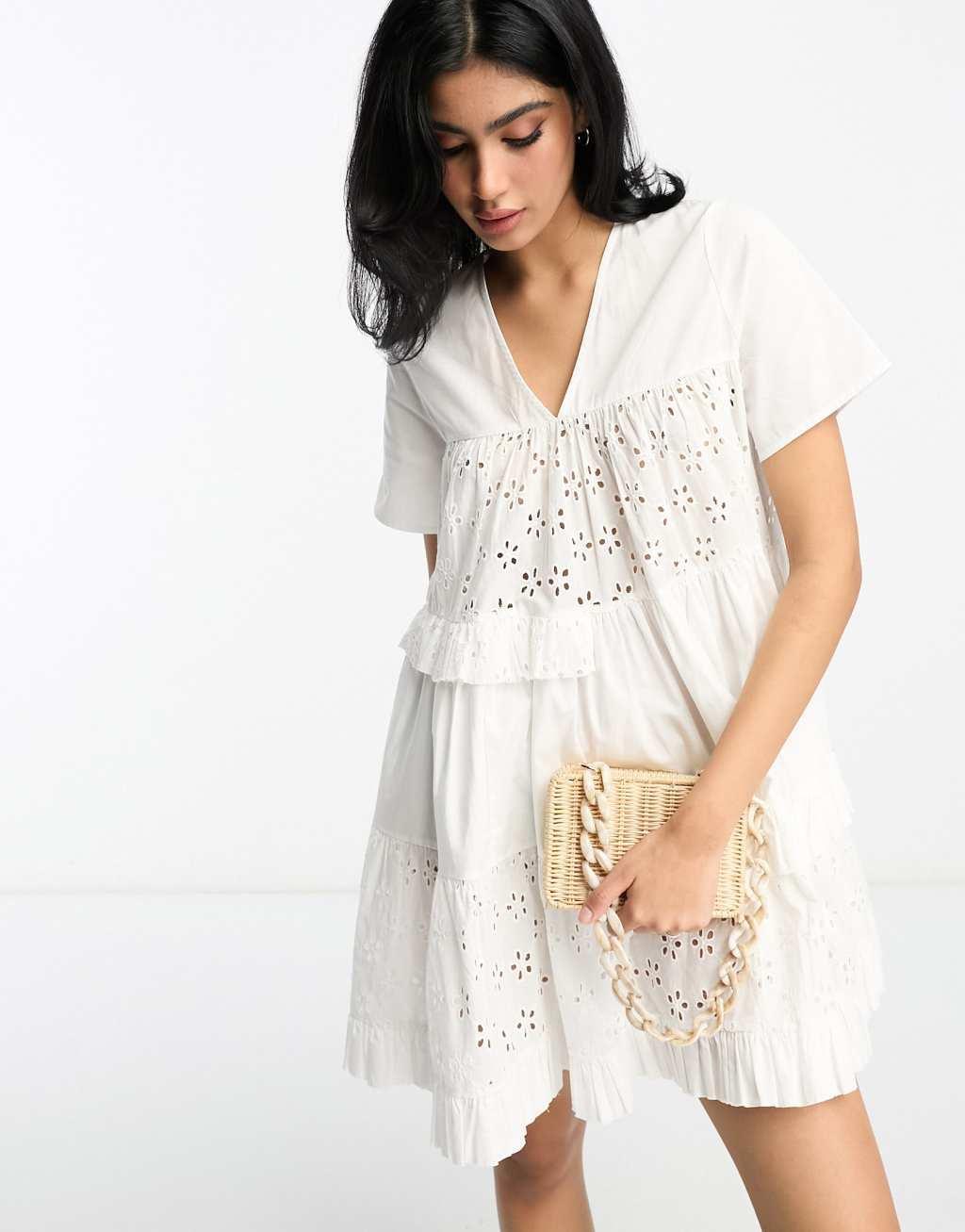 ASOS DESIGN eyelet patched tent mini dress Product Image