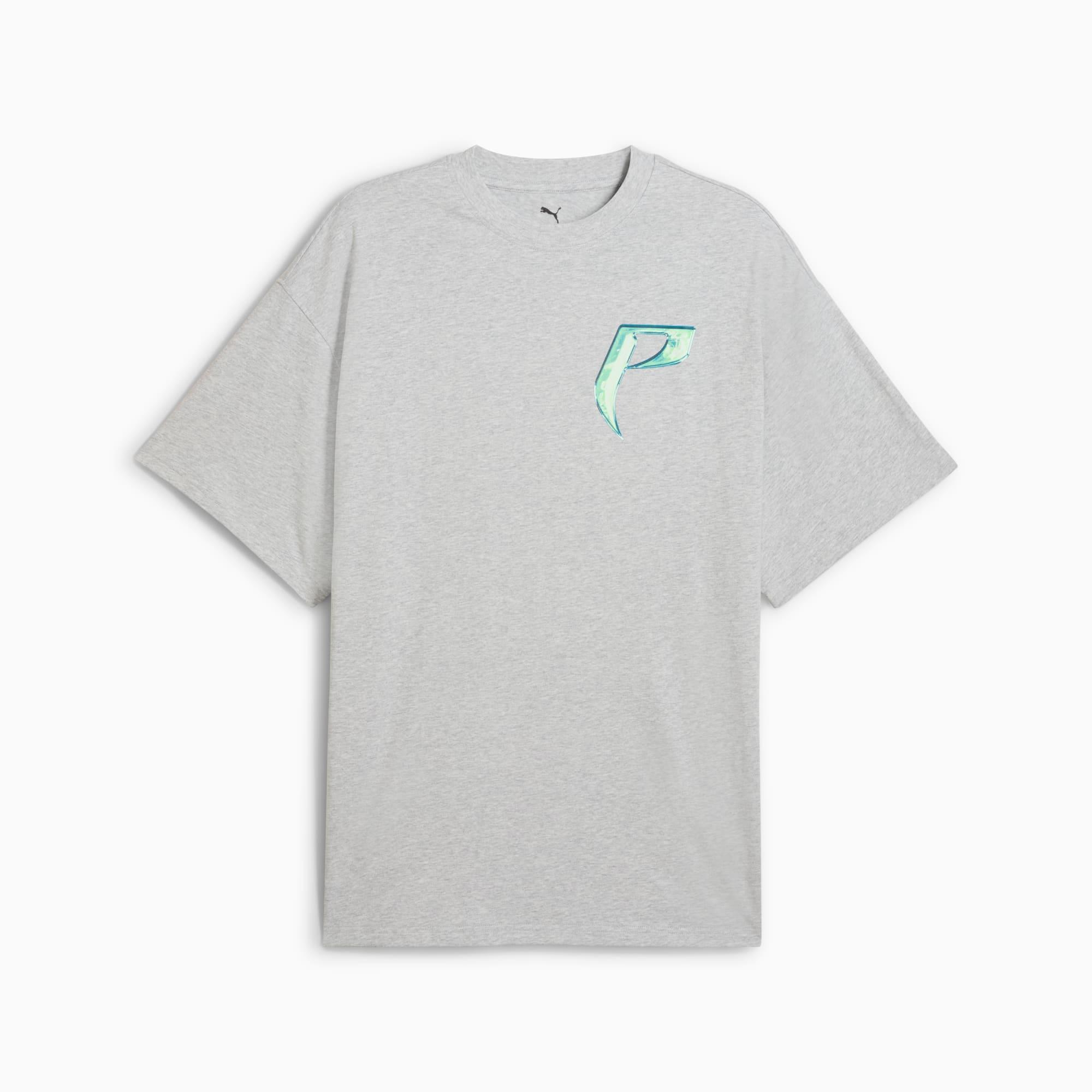 PUMA Hoop Dreamz Men's Oversized T-Shirt in Grey Product Image