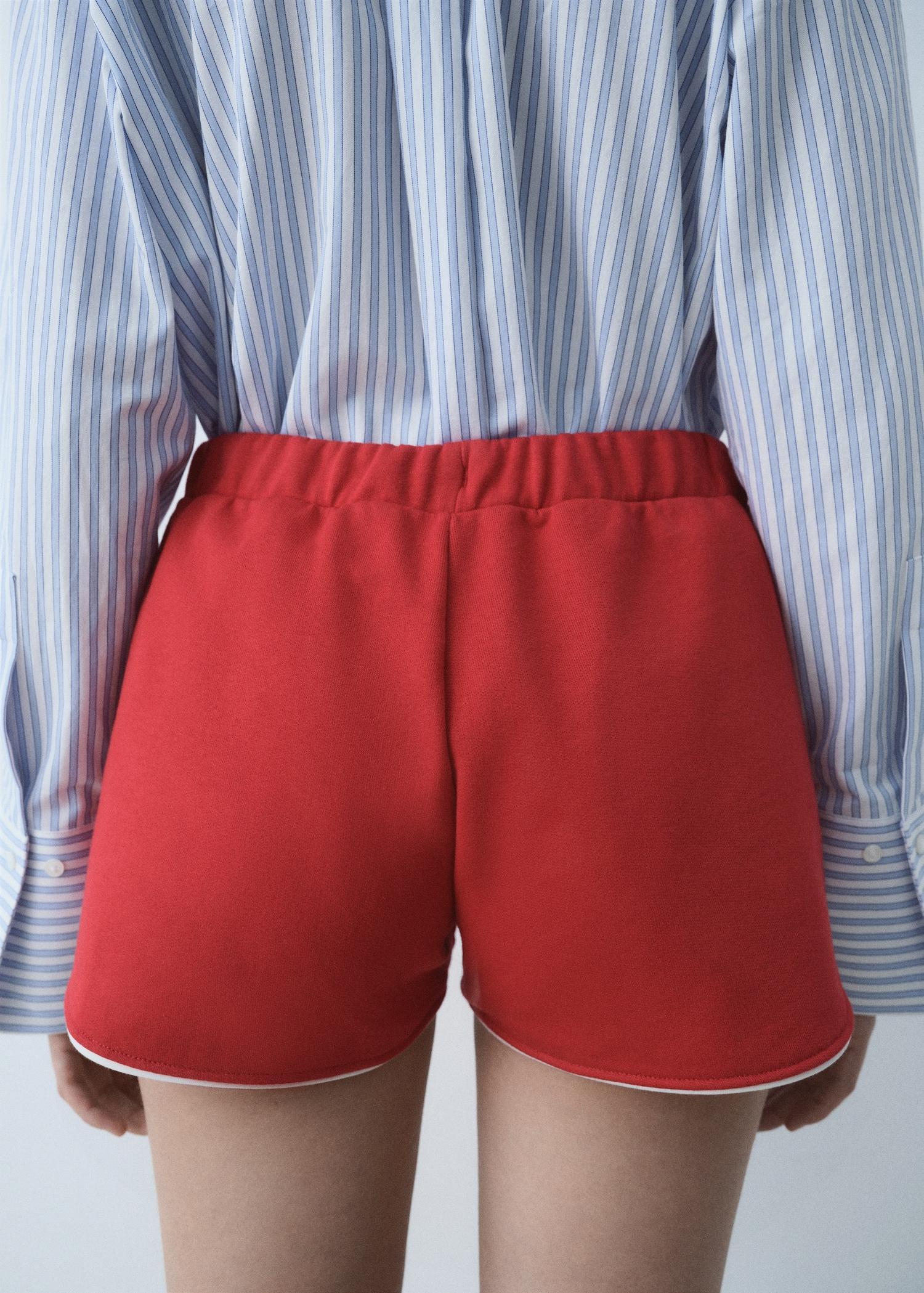 Cotton shorts with printed message - Women | MANGO USA Product Image