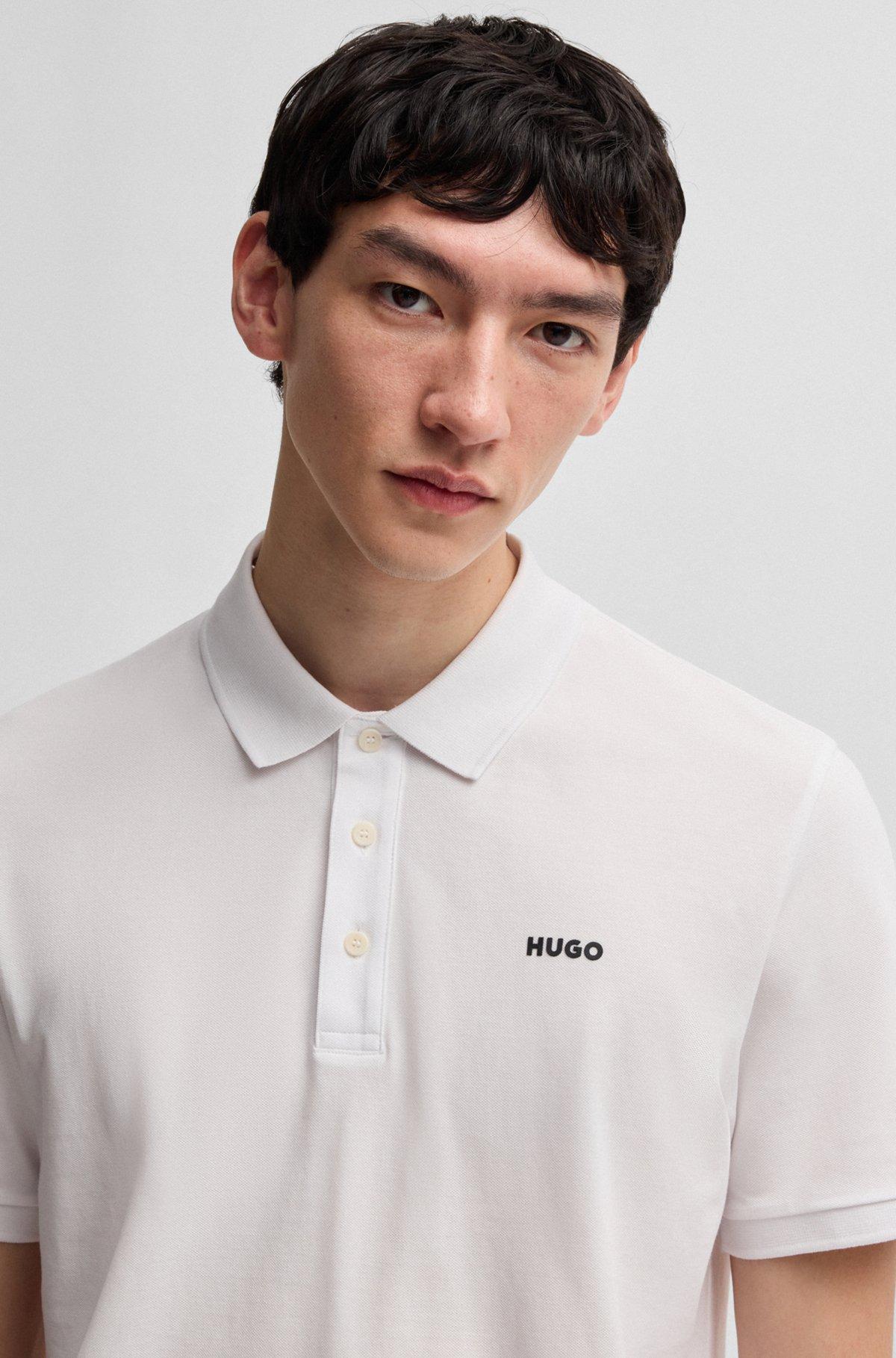 Cotton-piqué polo shirt with all-over print Product Image