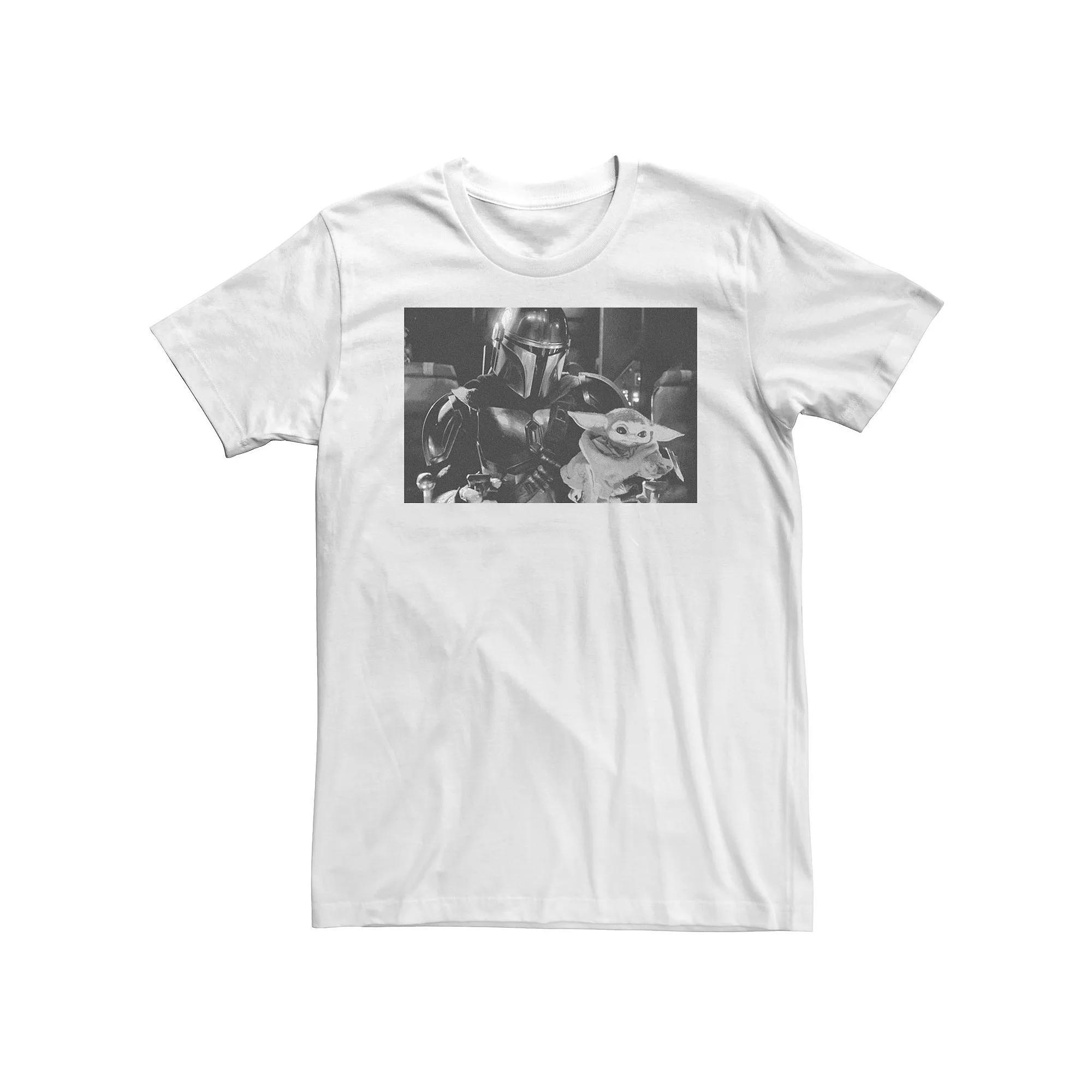 Big & Tall Star Wars The Mandalorian And The Child Black & White Portrait Tee, Men's, Size: 5XL Product Image