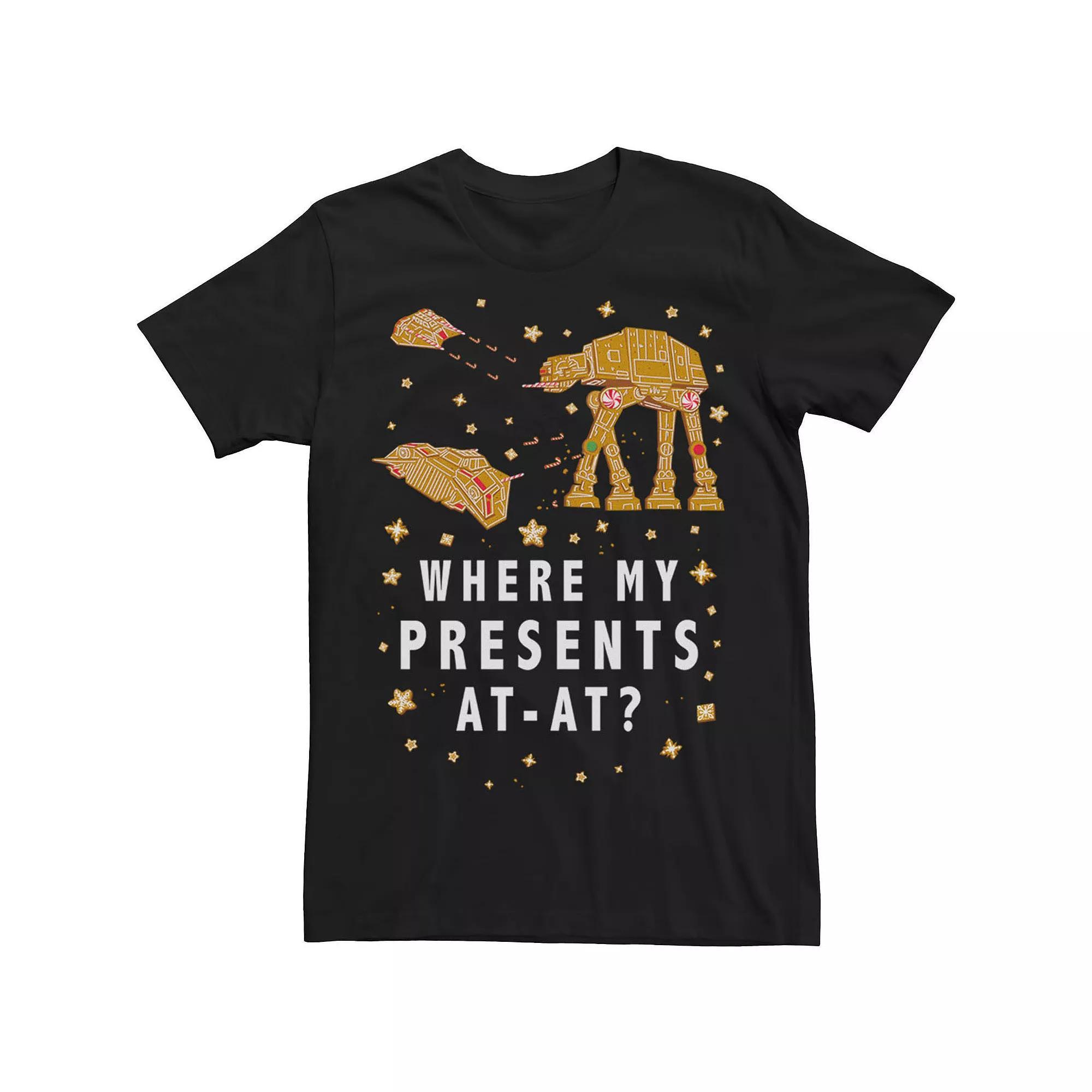 Men's Star Wars Gingerbread At At Holiday Tee, Size: Large, Black Product Image