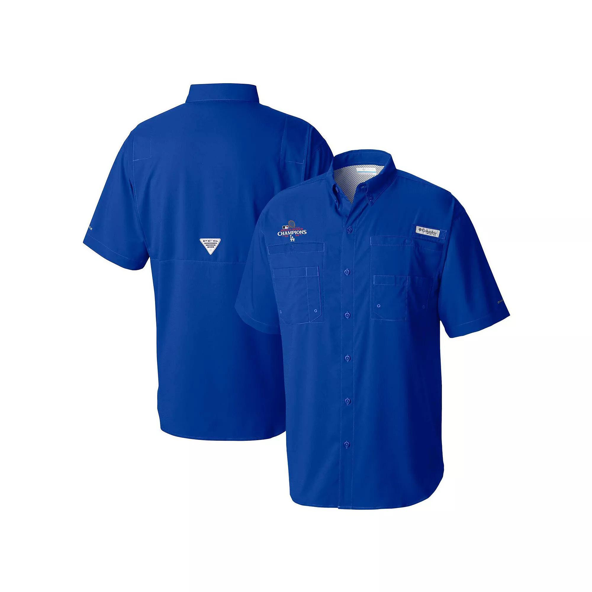 Men's Columbia  Royal Los Angeles Dodgers 2024 World Series Champions Tamiami Short Sleeve Button-Down Shirt, Size: Medium, Blue Product Image