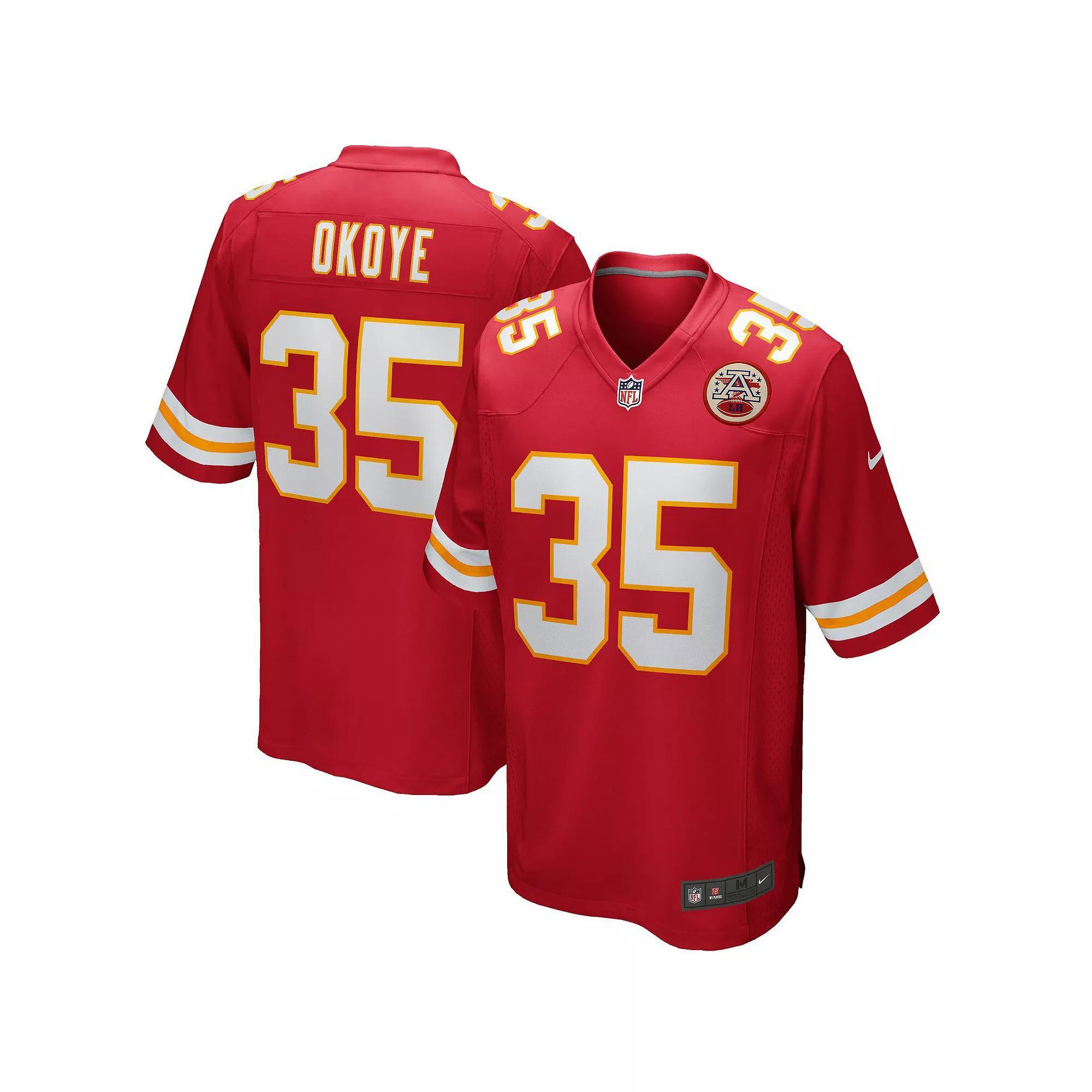 Men's Nike Christian Okoye Red Kansas City Chiefs Game Retired Player Jersey, Size: 3XL Product Image