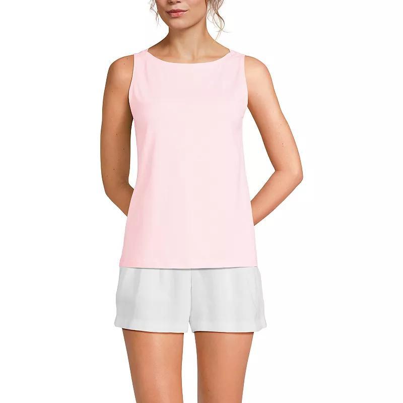 Women's Lands' End Supima Boatneck Cotton Tank Top, Size: XL, River Blue Product Image