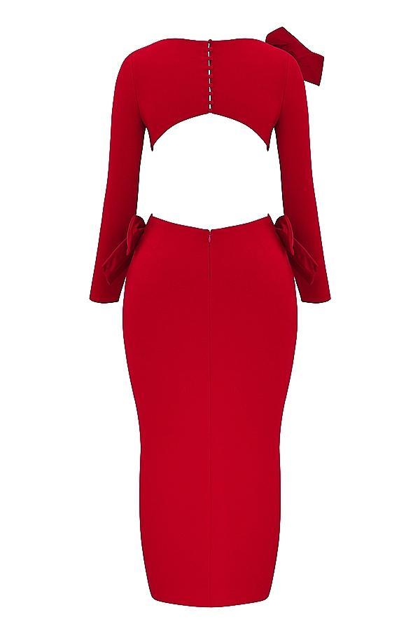 Lavele Red Bow Maxi Dress Product Image