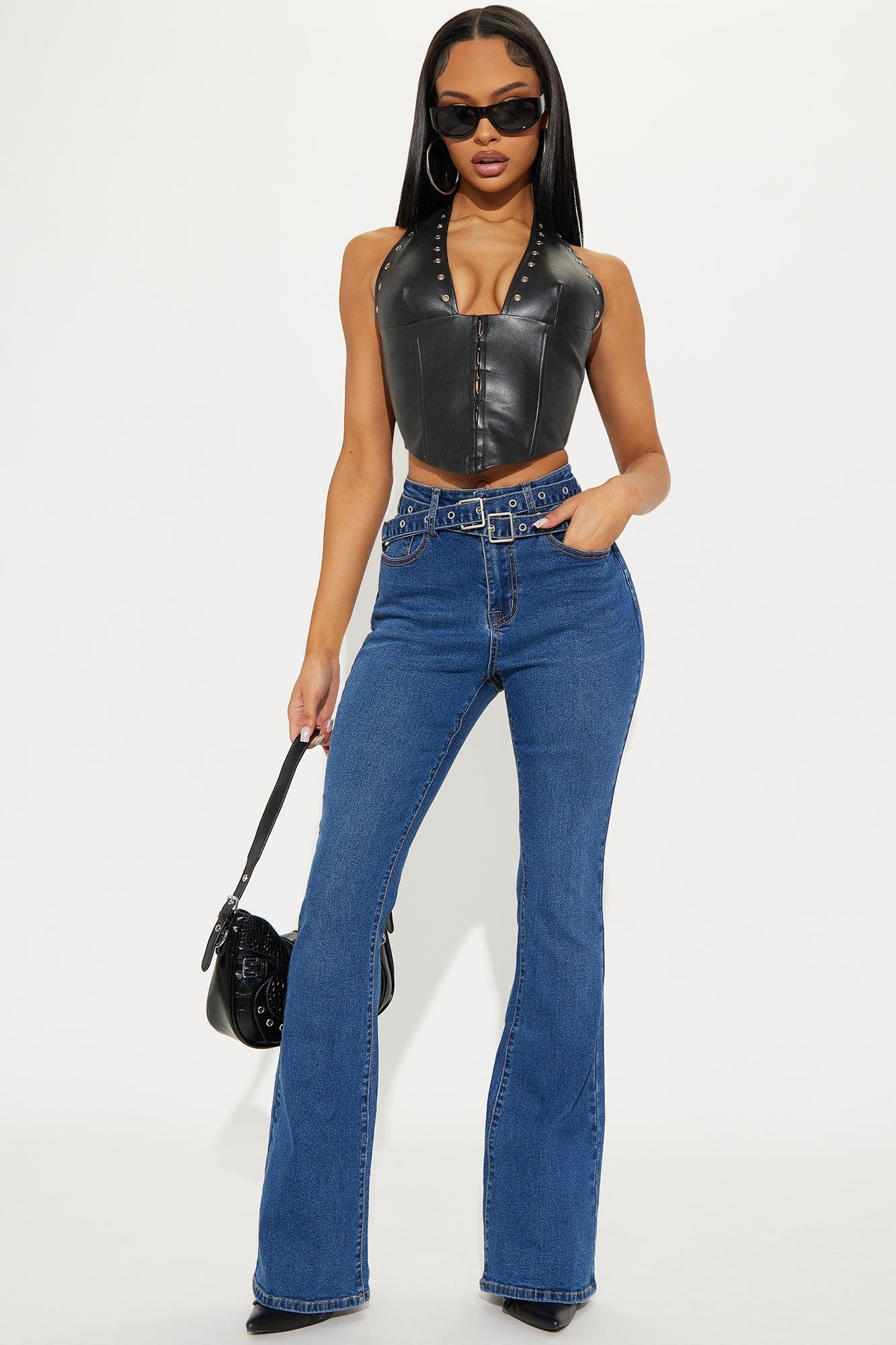 Born To Ride High Rise Flare Jeans - Dark Wash Product Image